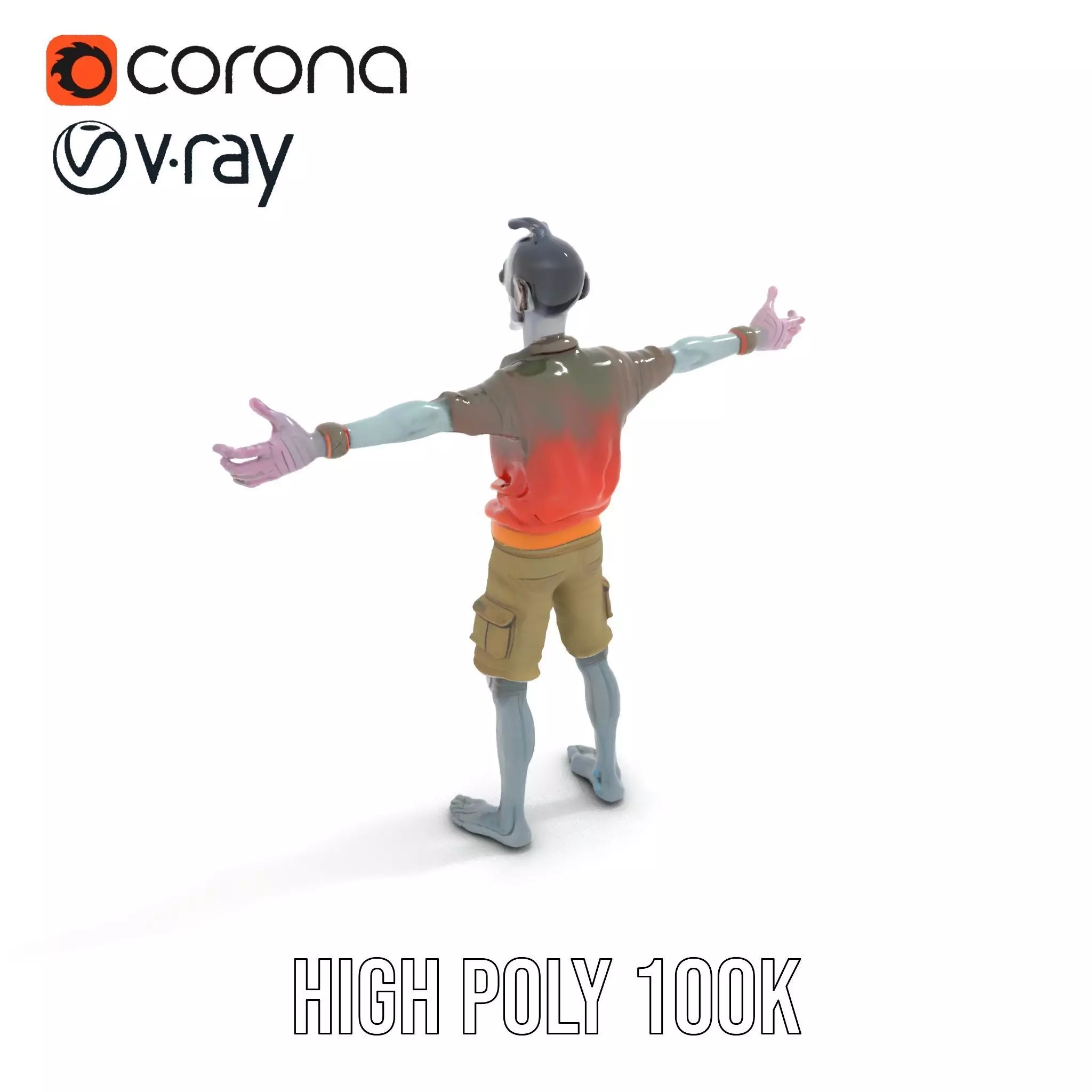 Zany Zombie Attire model pack Low-poly 3D model_10