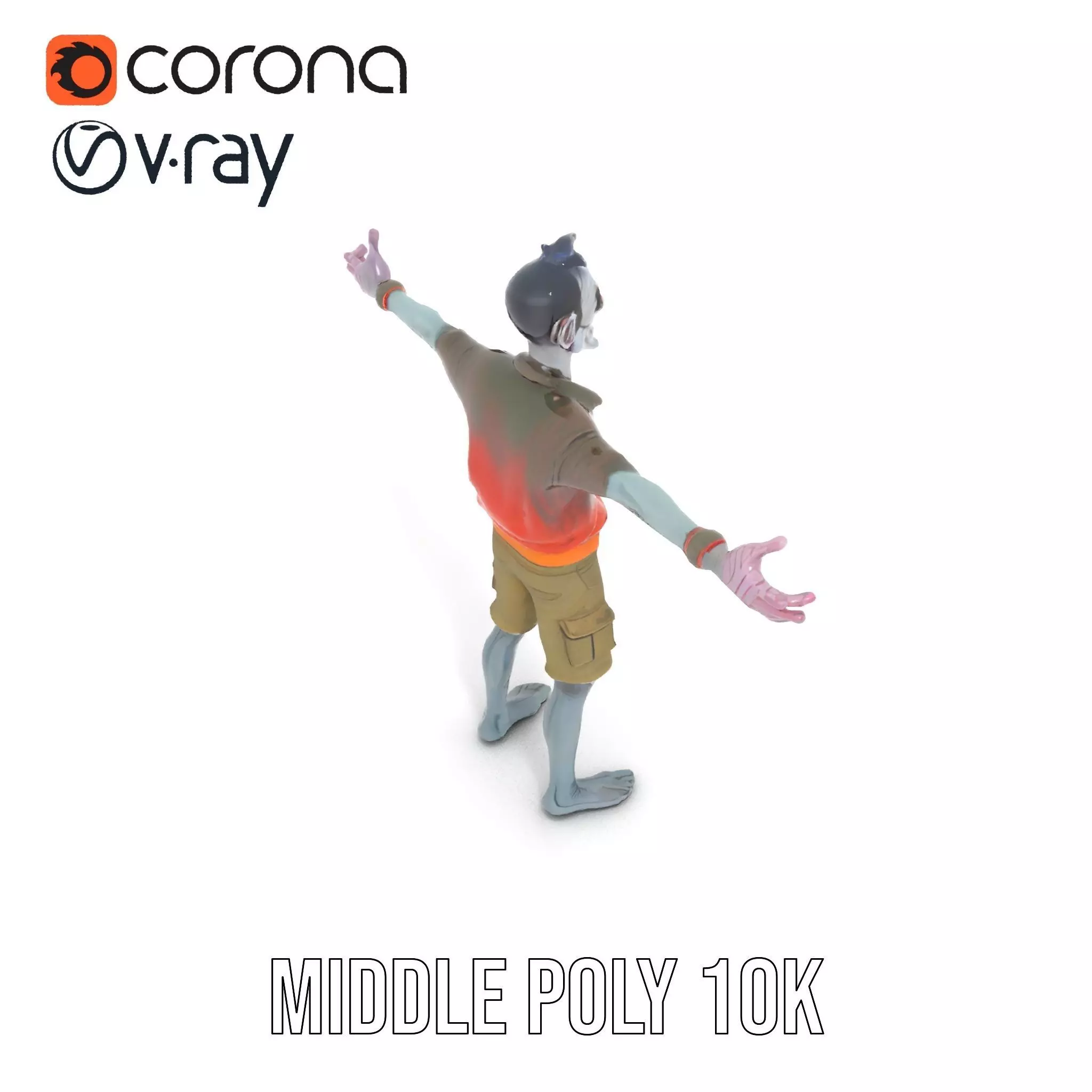 Zany Zombie Attire model pack Low-poly 3D model_6