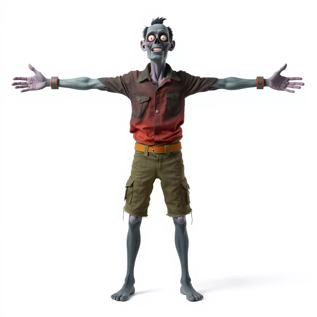 Zany Zombie Attire model pack Low-poly 3D model_3