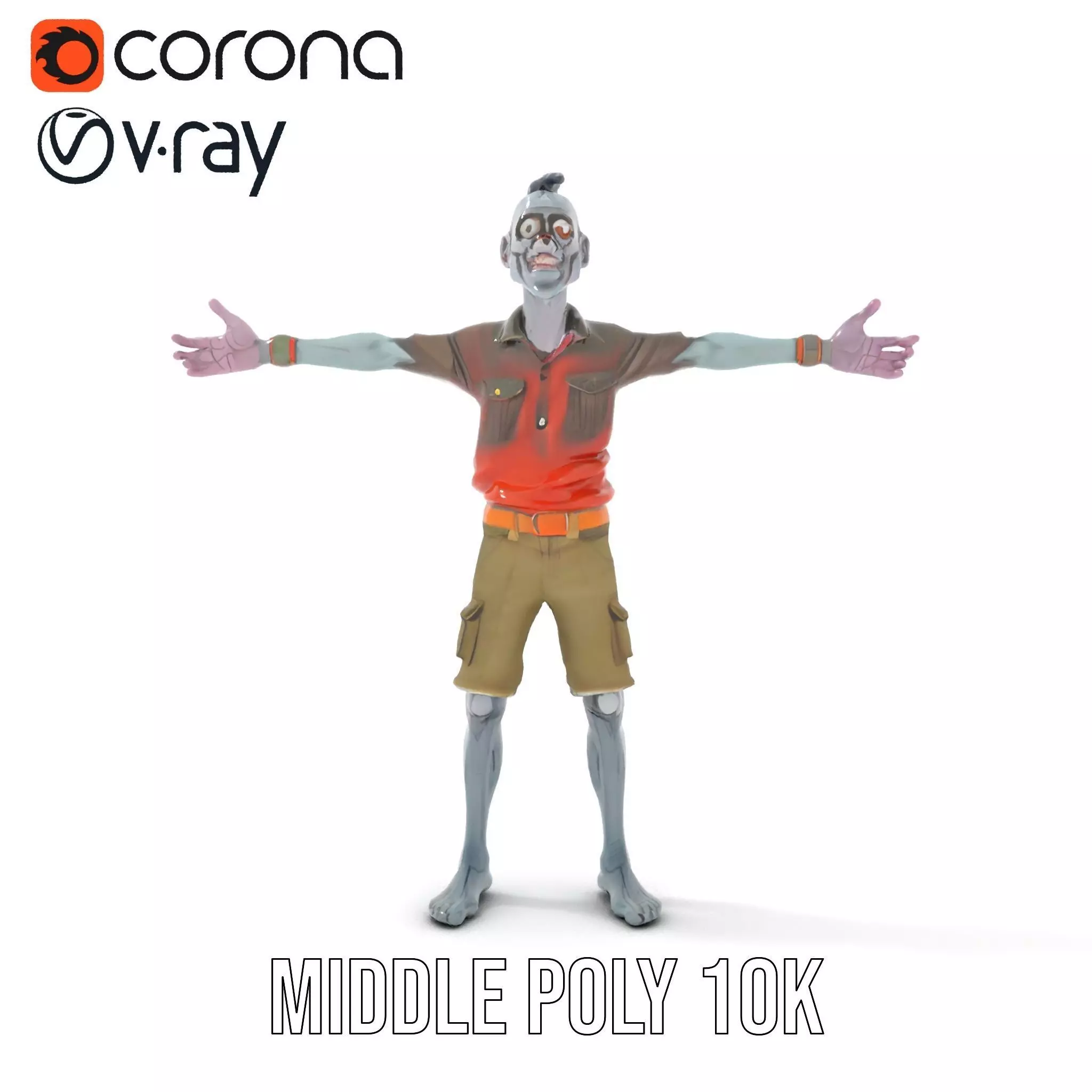 Zany Zombie Attire model pack Low-poly 3D model_7