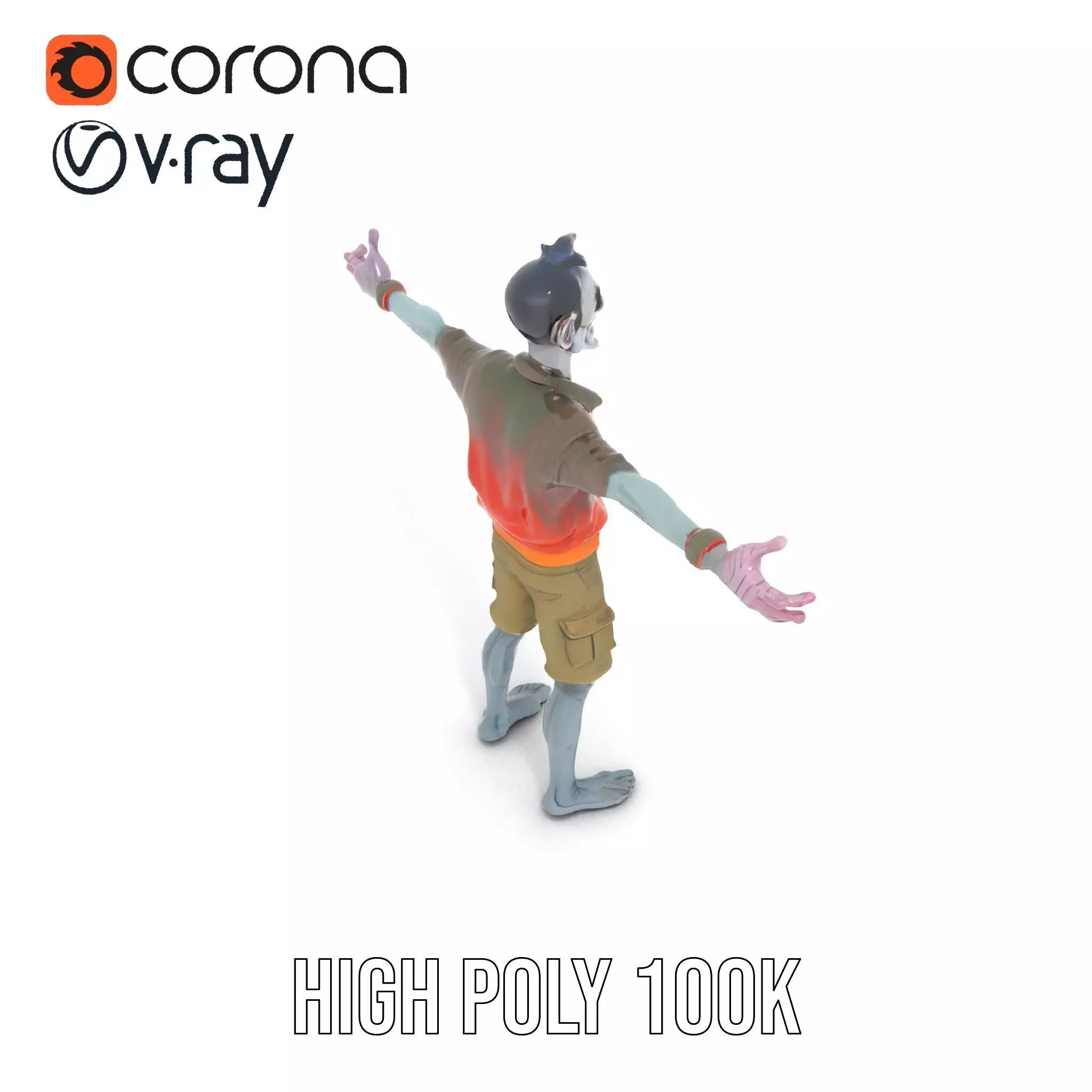 Zany Zombie Attire model pack Low-poly 3D model_26