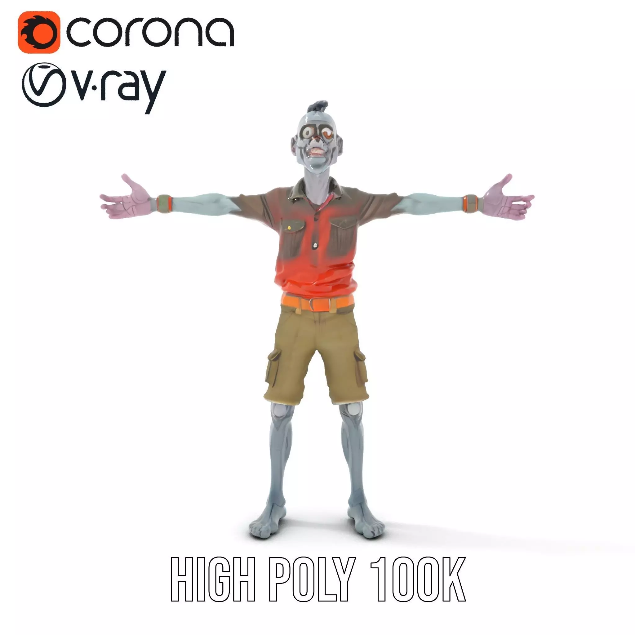 Zany Zombie Attire model pack Low-poly 3D model_15