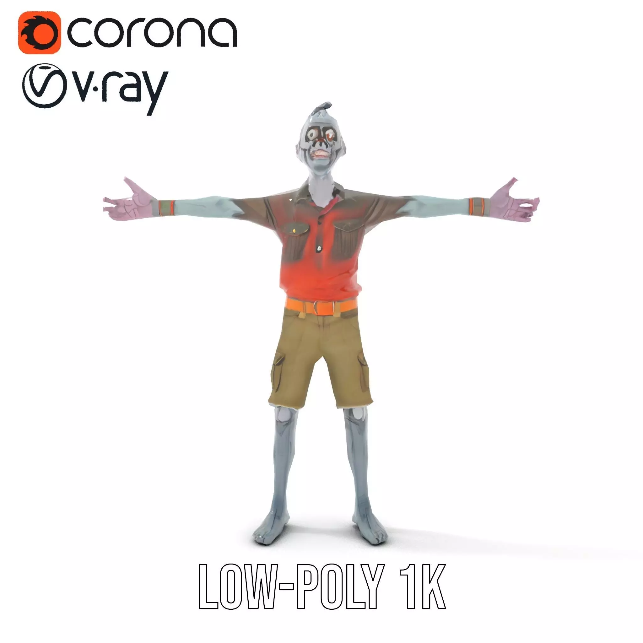 Zany Zombie Attire model pack Low-poly 3D model_19