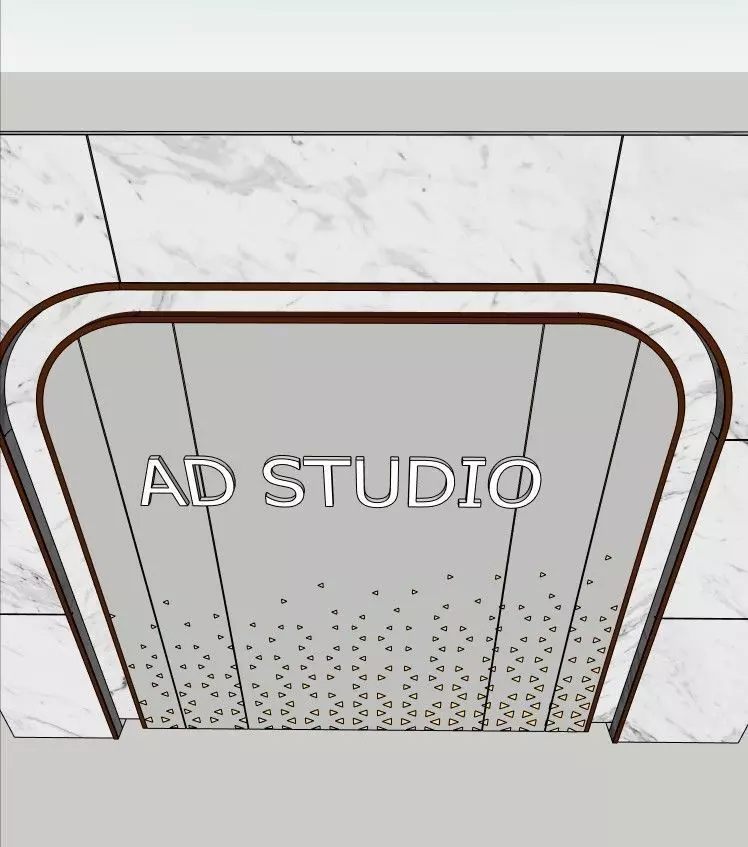 3D Wall Decoration for Cafe - Modern Architectural Design 3D model_3