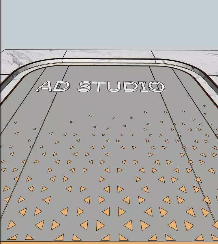 3D Wall Decoration for Cafe - Modern Architectural Design 3D model_2