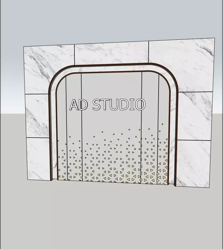 3D Wall Decoration for Cafe - Modern Architectural Design 3D model_0