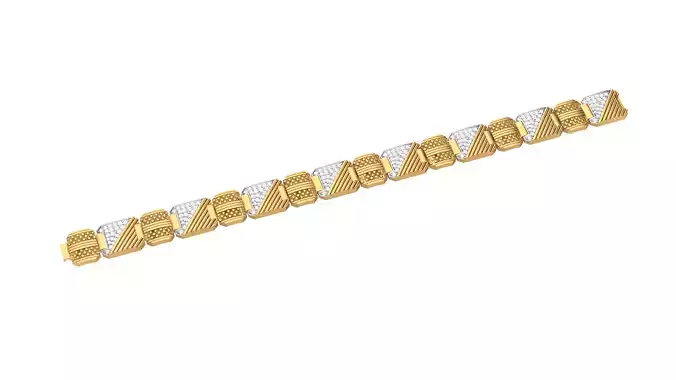 3D Printable Jewelry design of Bracelet with diamonds 
