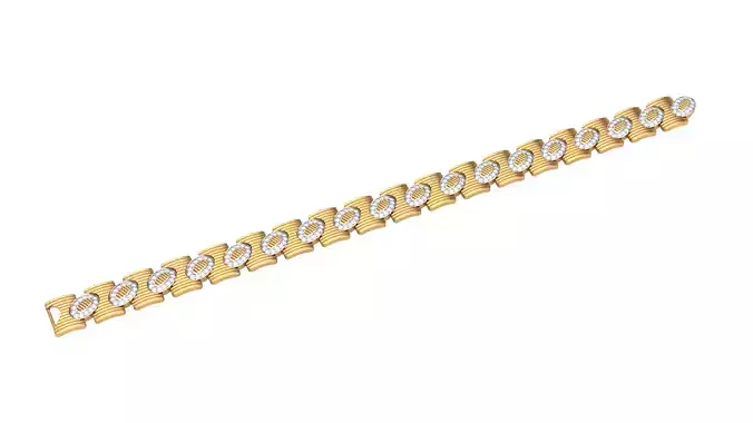 3D Printable Jewelry design of Bracelet with diamonds