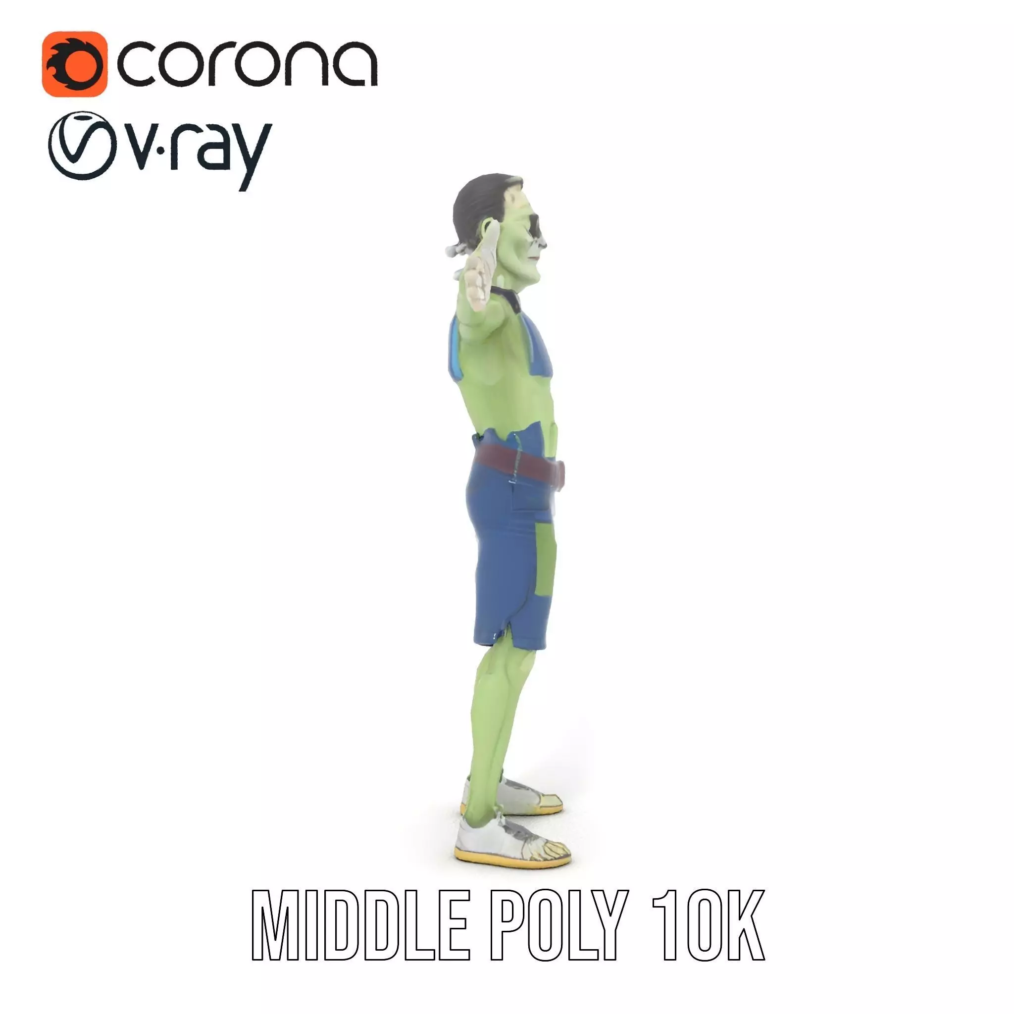 Patchwork Zombie Character model pack Low-poly 3D model_24