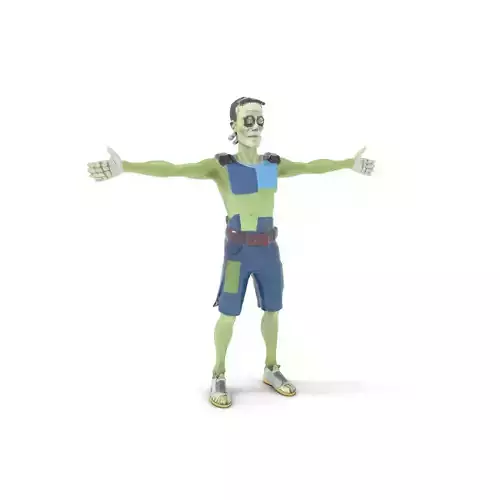 Patchwork Zombie Character model pack Low-poly 3D model