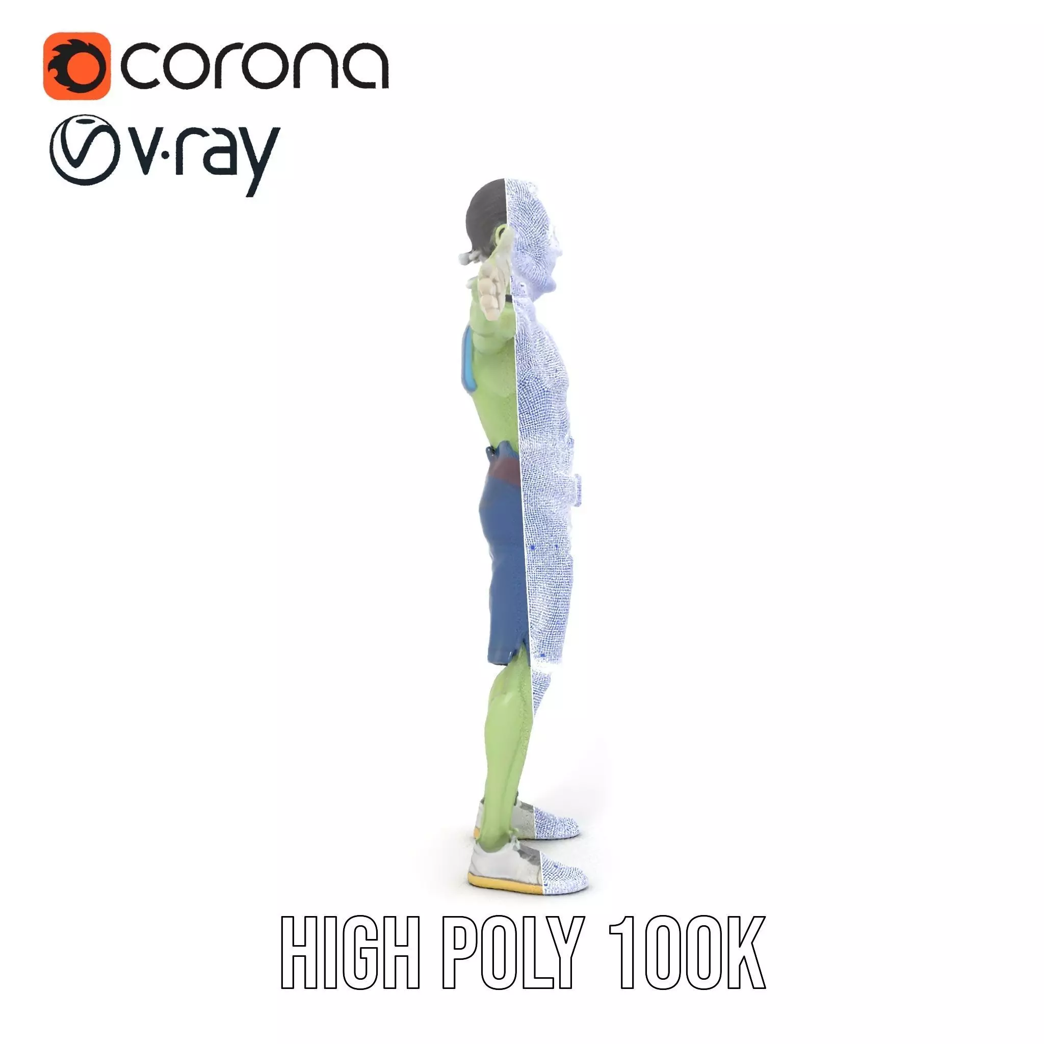 Patchwork Zombie Character model pack Low-poly 3D model_26