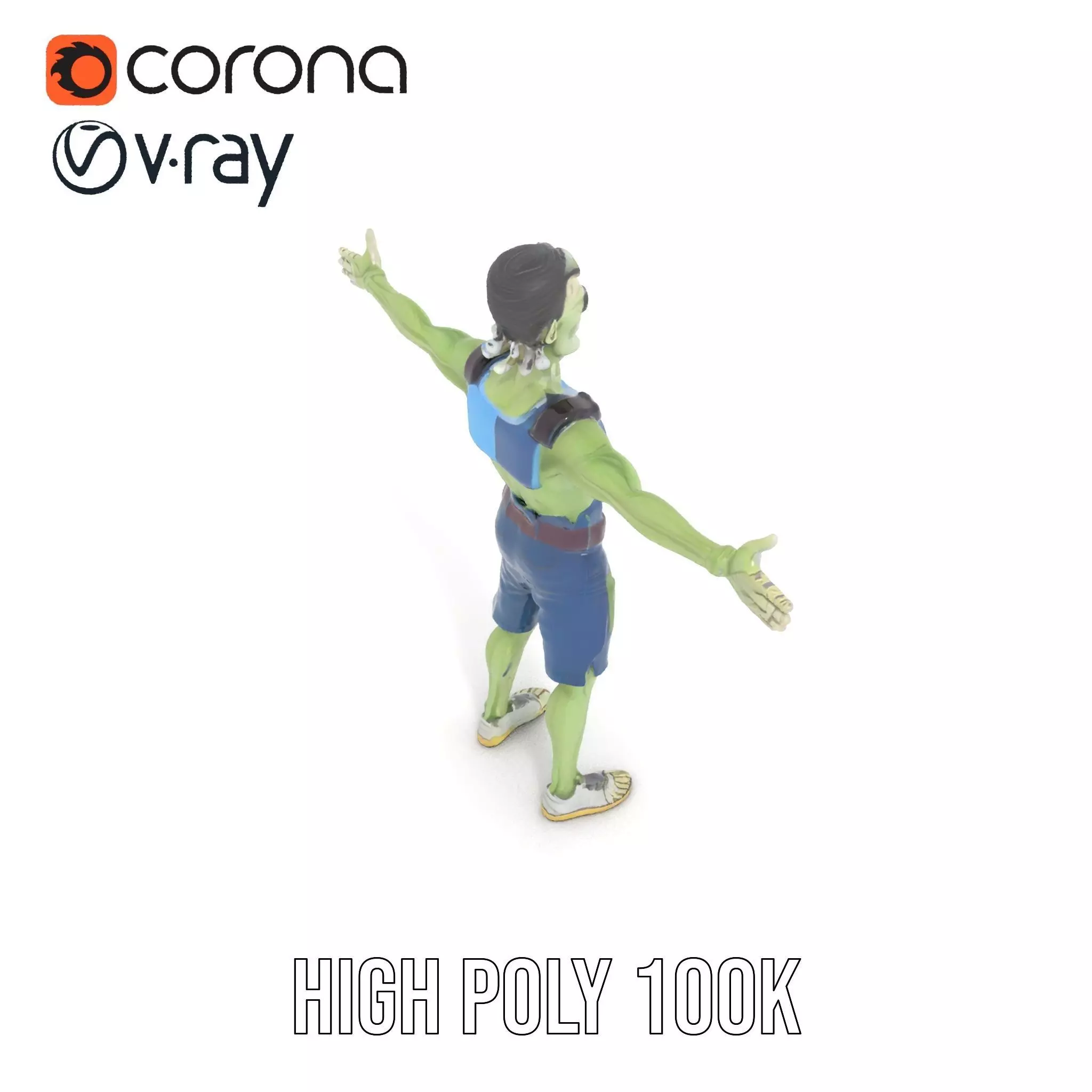 Patchwork Zombie Character model pack Low-poly 3D model_12