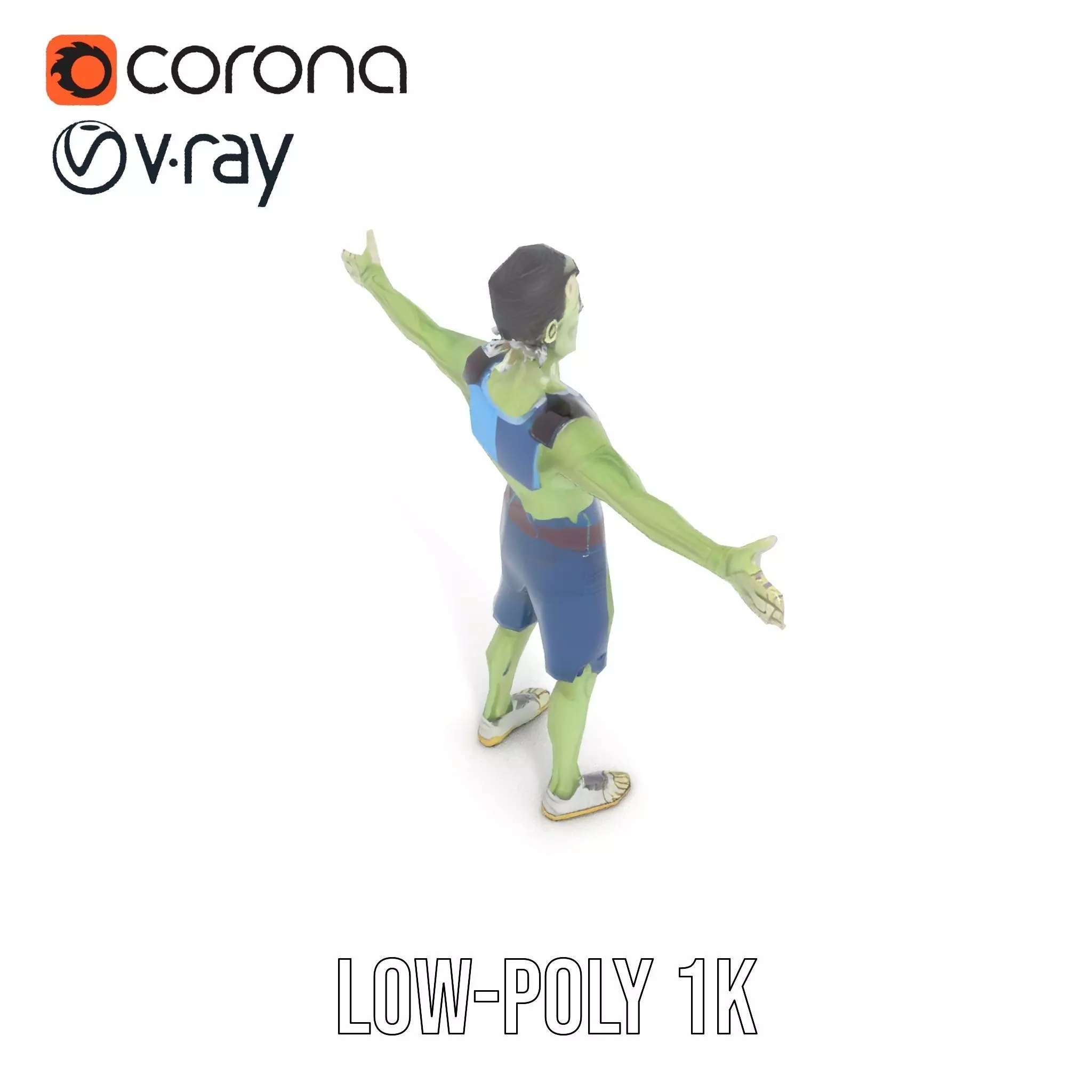 Patchwork Zombie Character model pack Low-poly 3D model_20