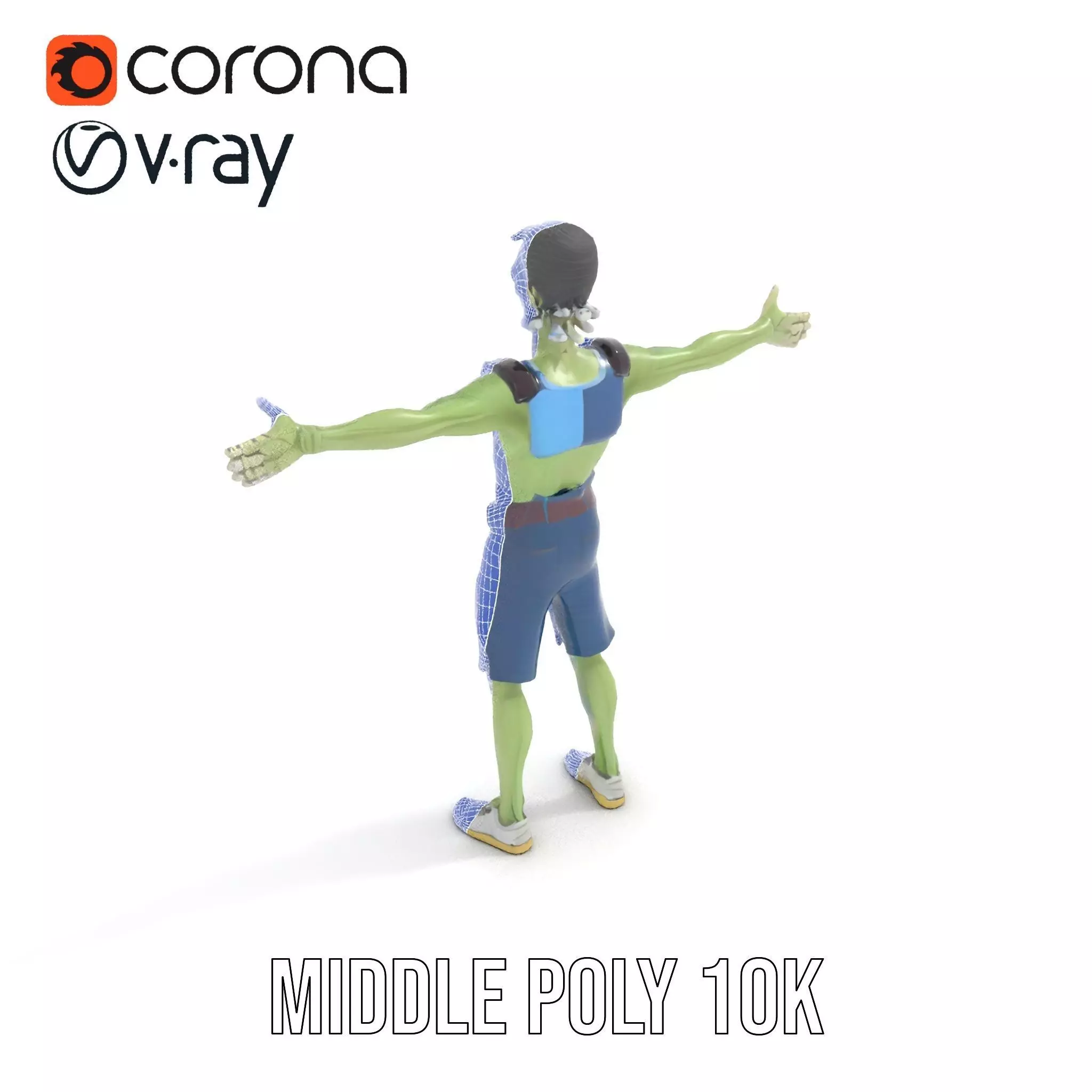 Patchwork Zombie Character model pack Low-poly 3D model_16