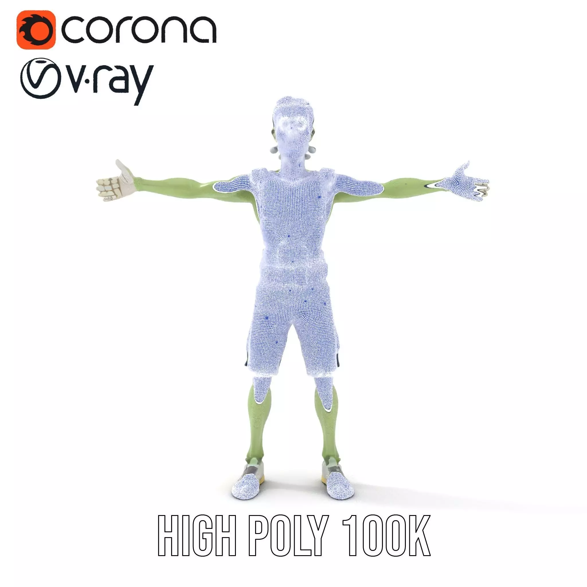 Patchwork Zombie Character model pack Low-poly 3D model_32