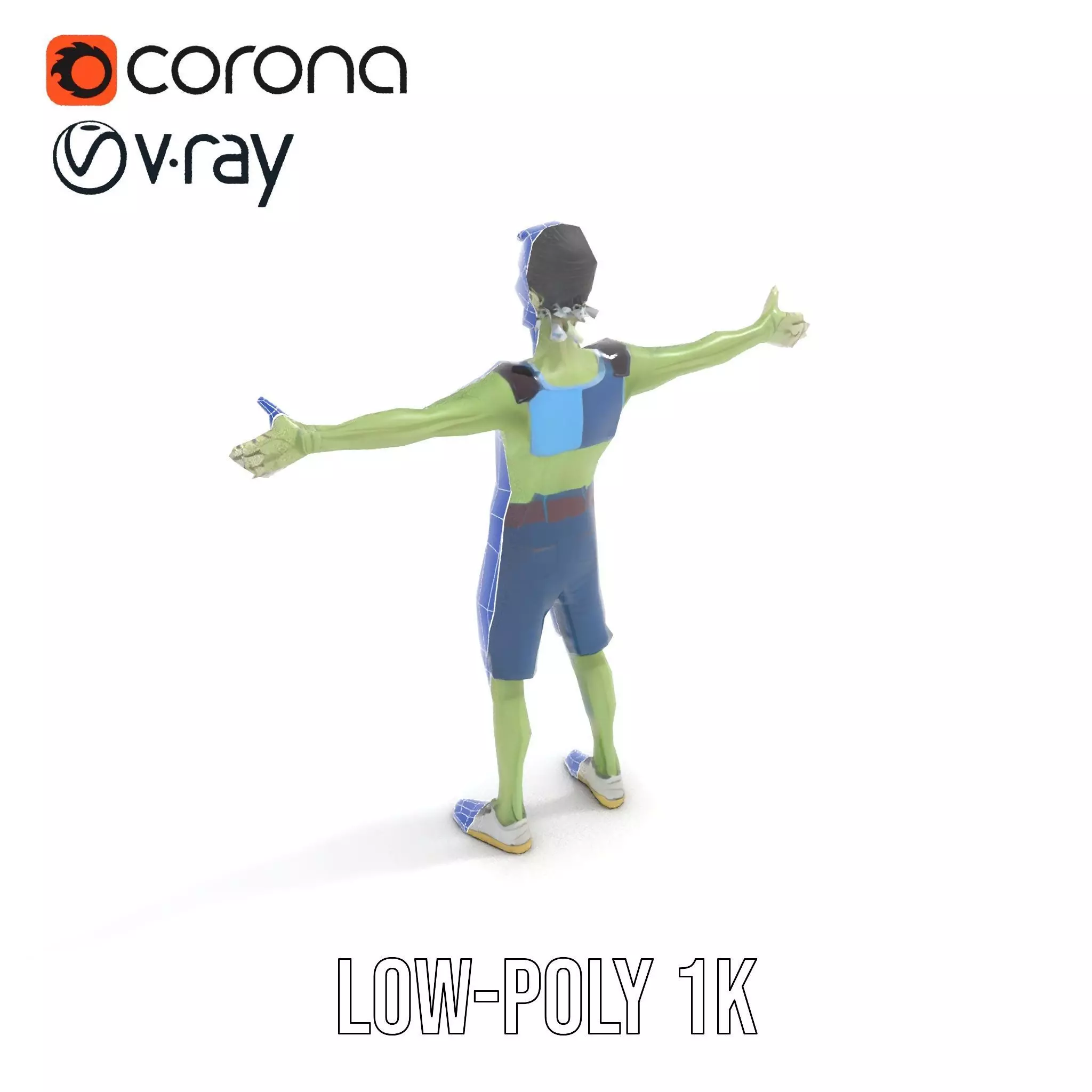 Patchwork Zombie Character model pack Low-poly 3D model_25