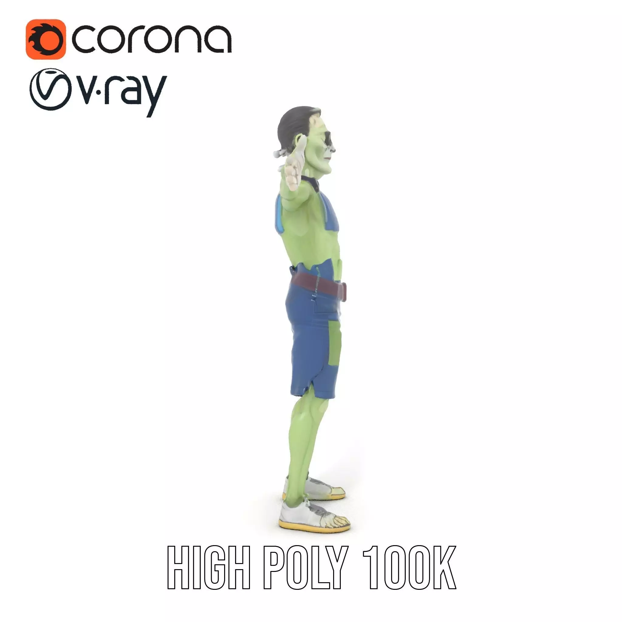 Patchwork Zombie Character model pack Low-poly 3D model_18