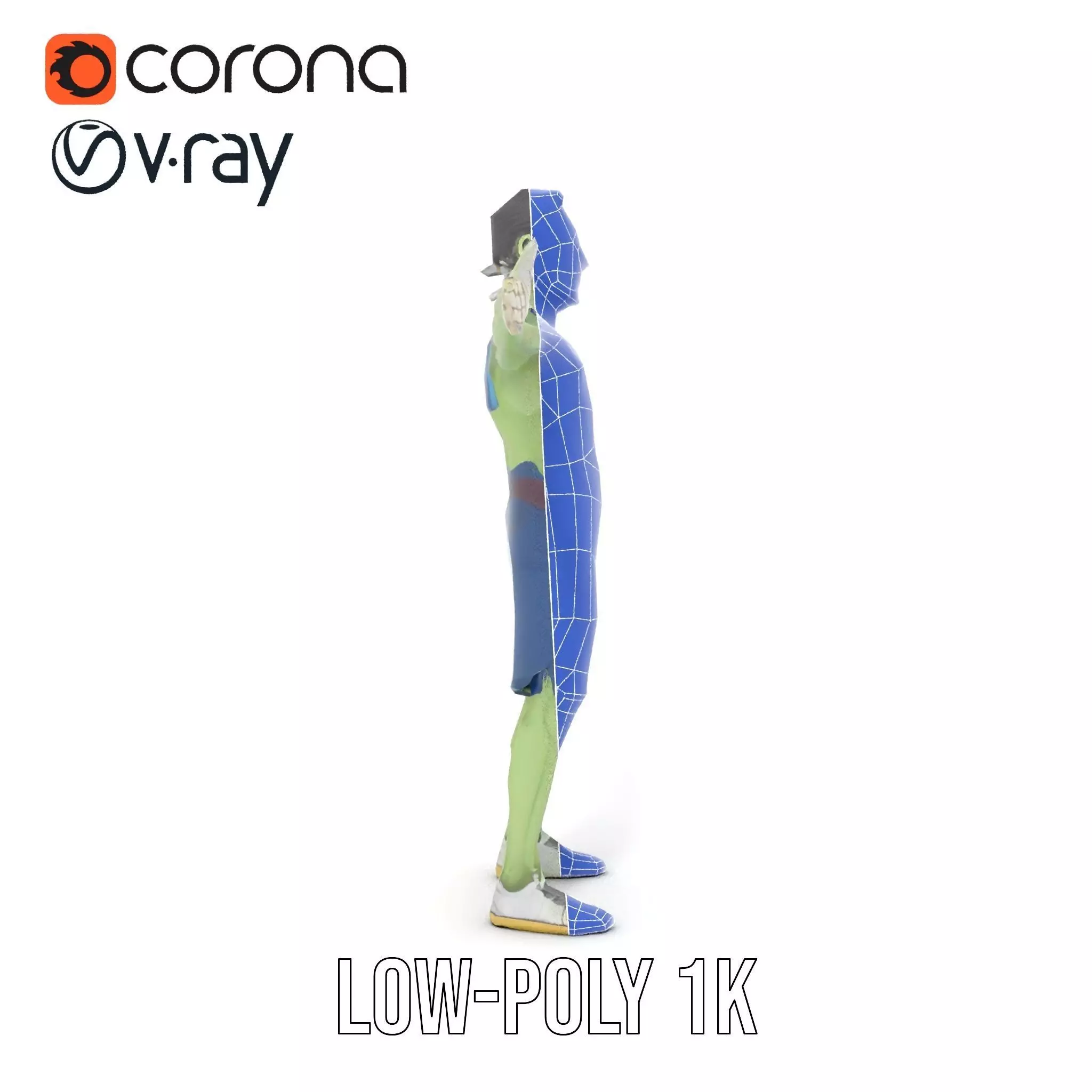 Patchwork Zombie Character model pack Low-poly 3D model_31