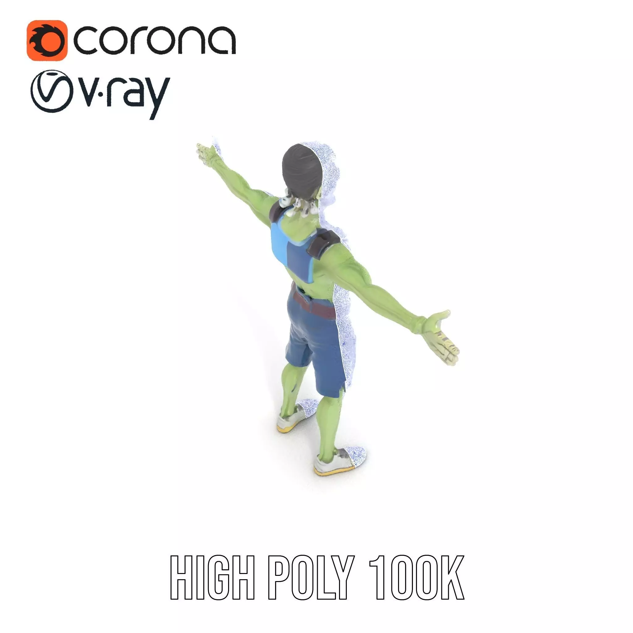 Patchwork Zombie Character model pack Low-poly 3D model_33