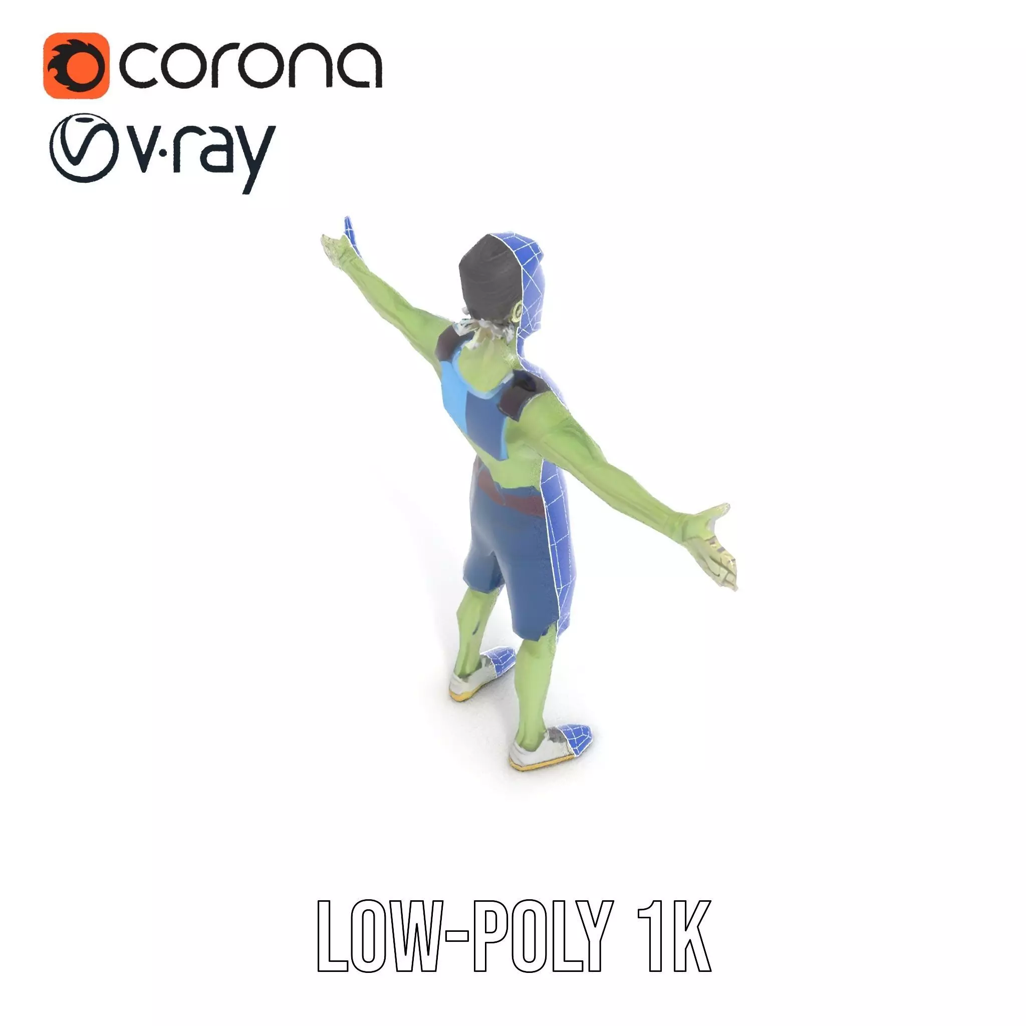 Patchwork Zombie Character model pack Low-poly 3D model_28