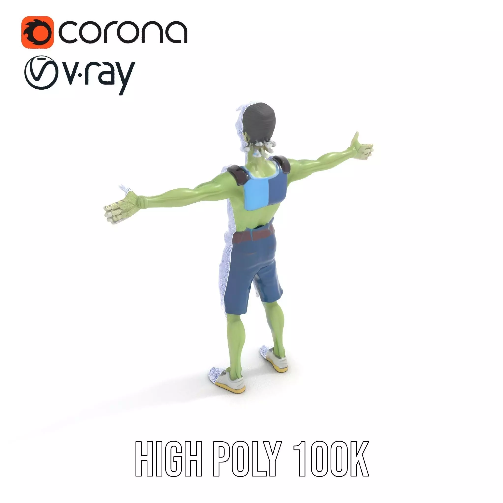 Patchwork Zombie Character model pack Low-poly 3D model_29