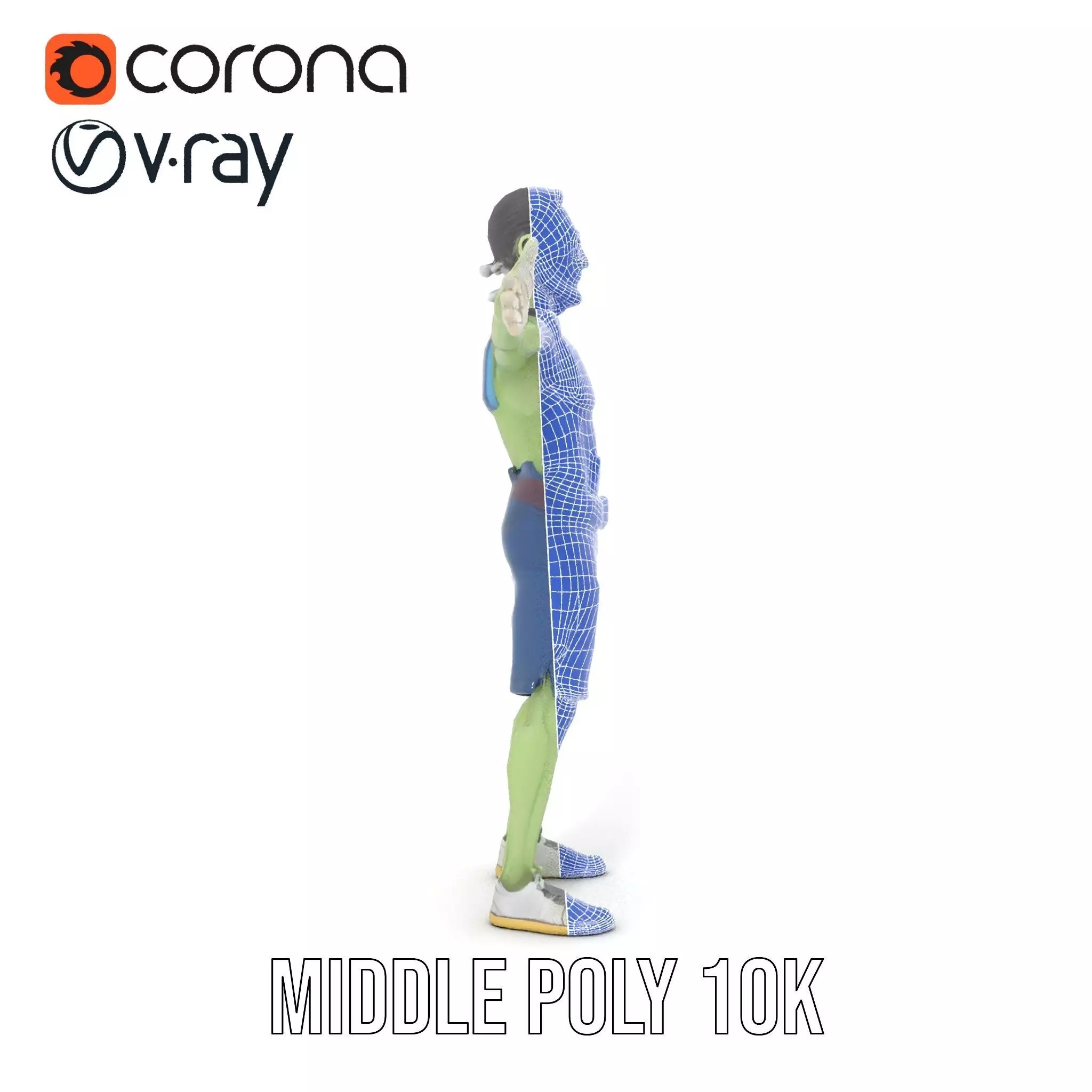 Patchwork Zombie Character model pack Low-poly 3D model_30