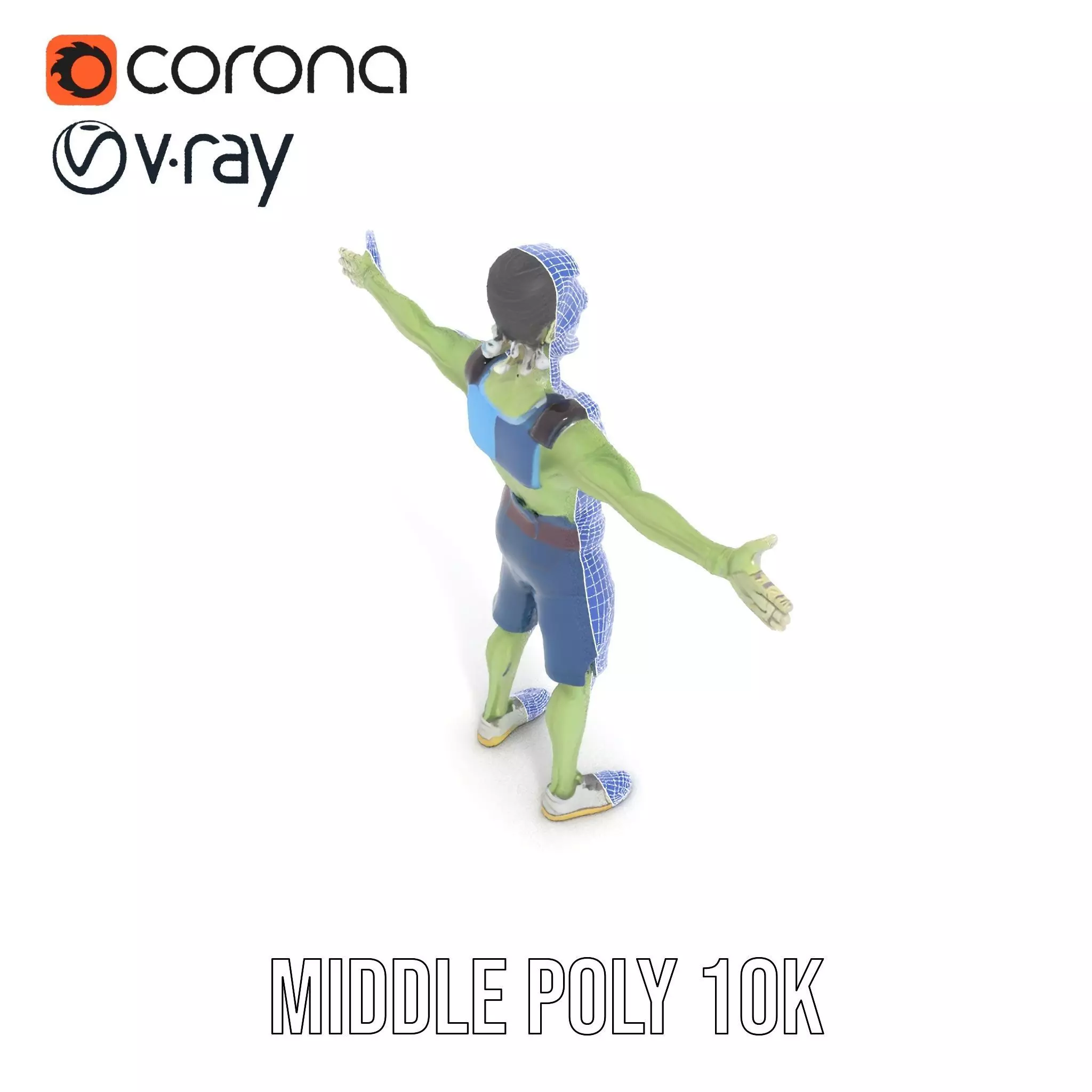 Patchwork Zombie Character model pack Low-poly 3D model_19