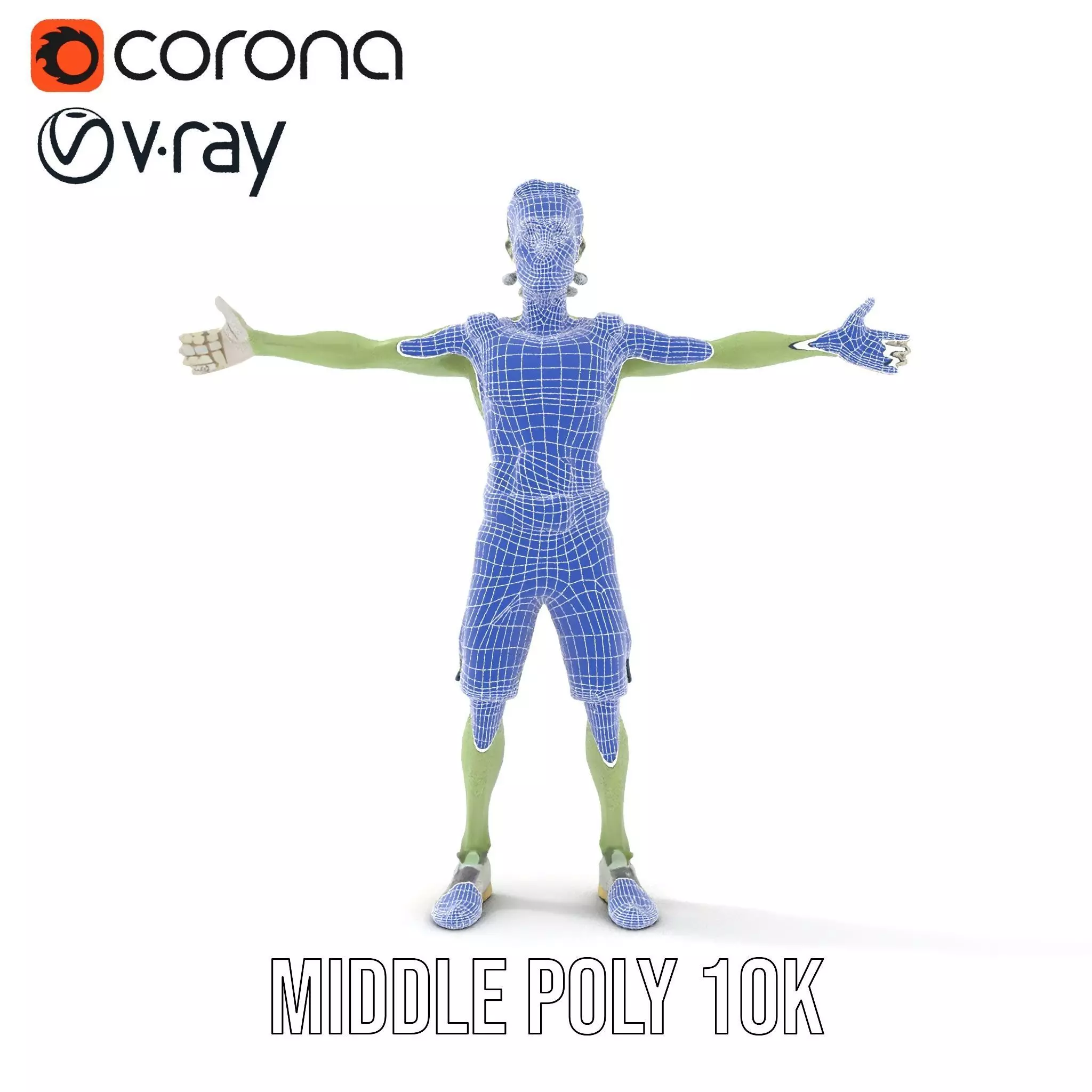 Patchwork Zombie Character model pack Low-poly 3D model_27