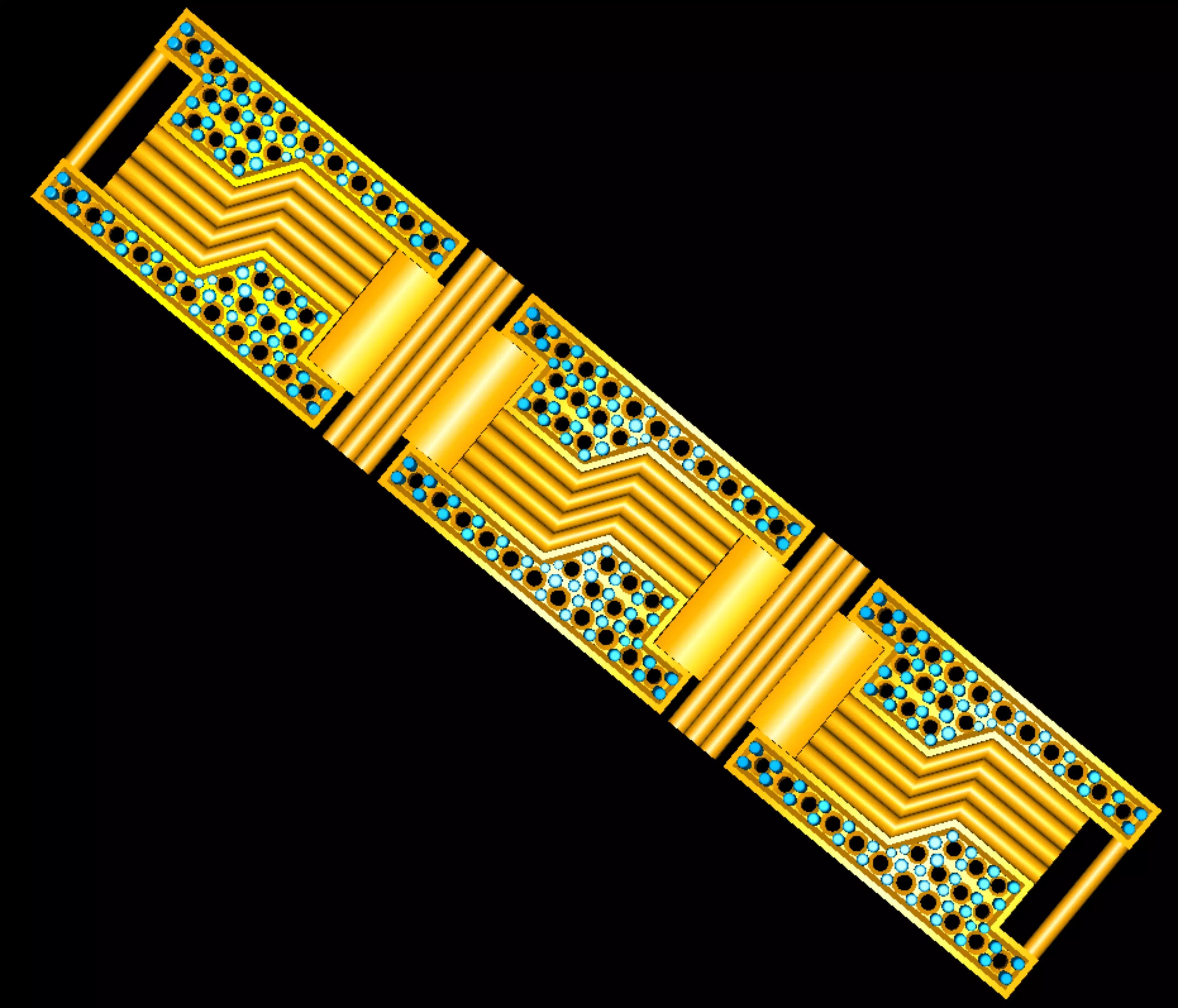 3D Printable Jewelry design of Bracelet with diamonds 3D print model_2