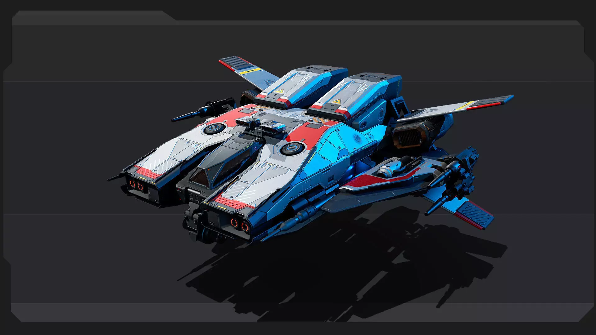 BOXER - Fighter Spaceship Low-poly 3D model_2