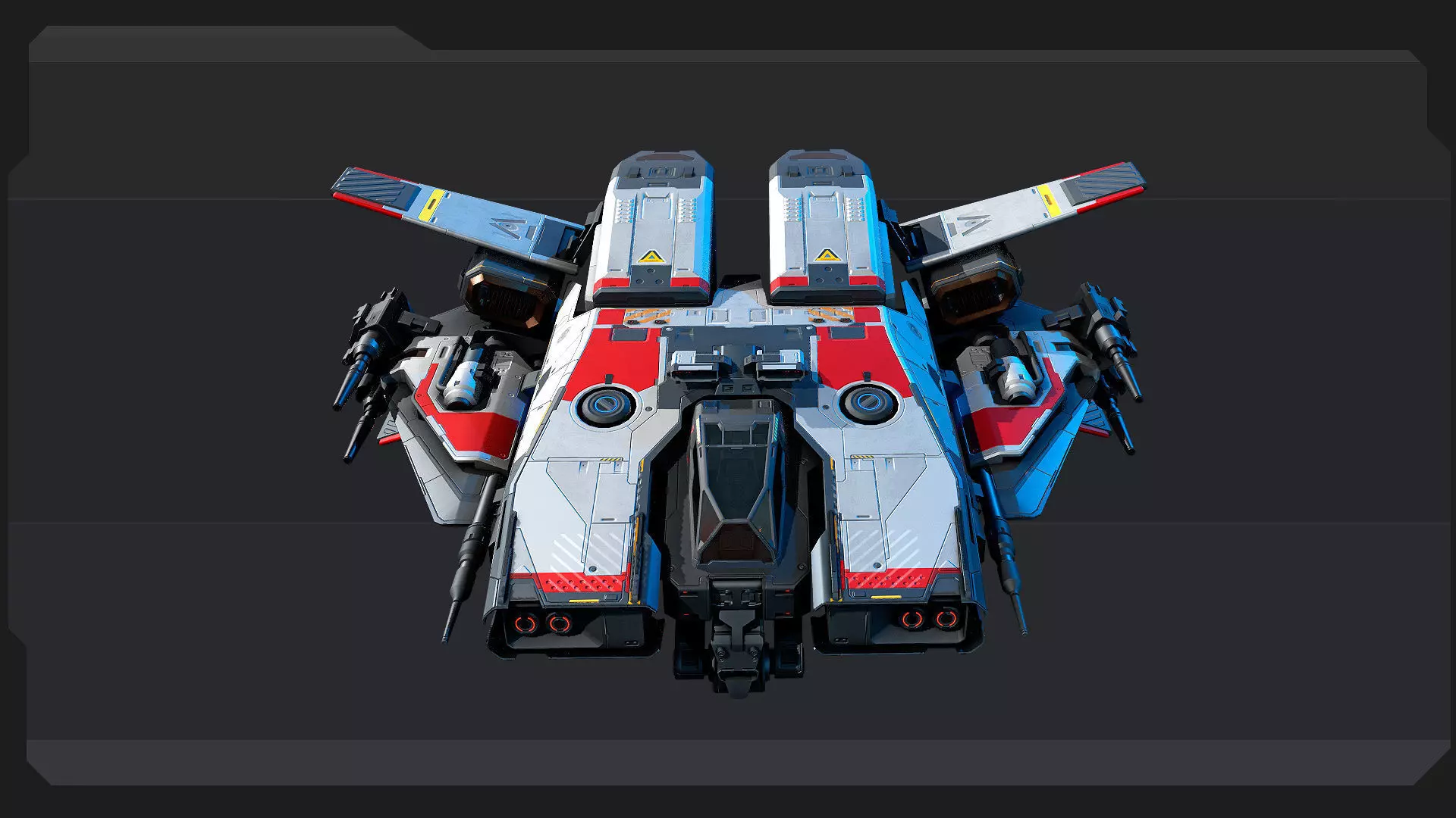 BOXER - Fighter Spaceship Low-poly 3D model_3