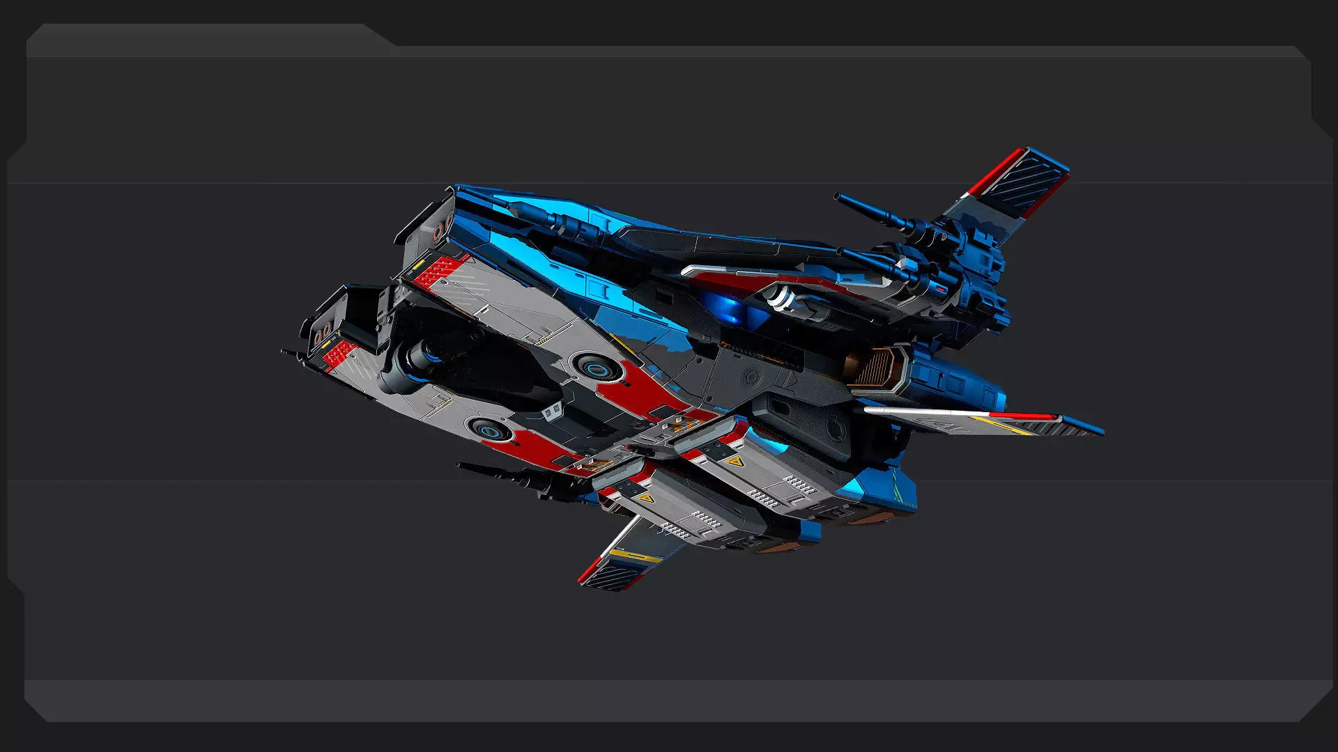 BOXER - Fighter Spaceship Low-poly 3D model_10