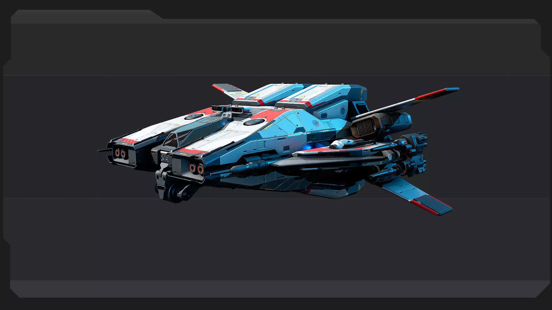 BOXER - Fighter Spaceship Low-poly 3D model_7