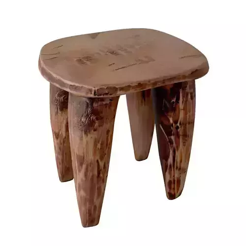 Vintage Small Senufo Stool Brown