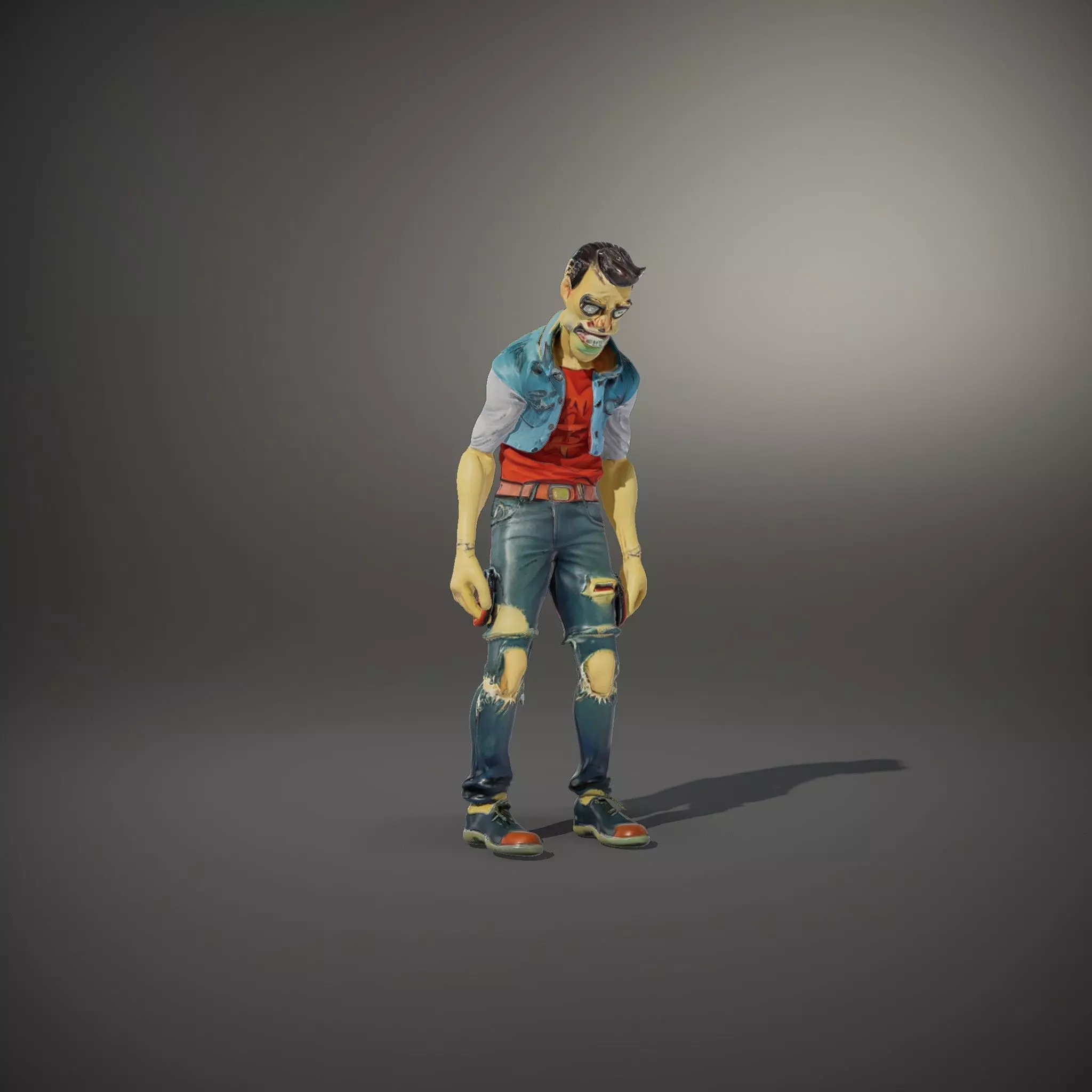 Zany Zombie Character model pack Low-poly 3D model_35