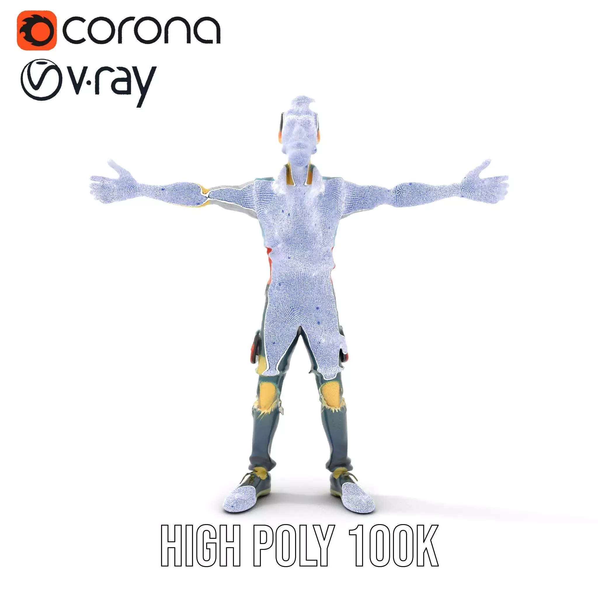 Zany Zombie Character model pack Low-poly 3D model_32