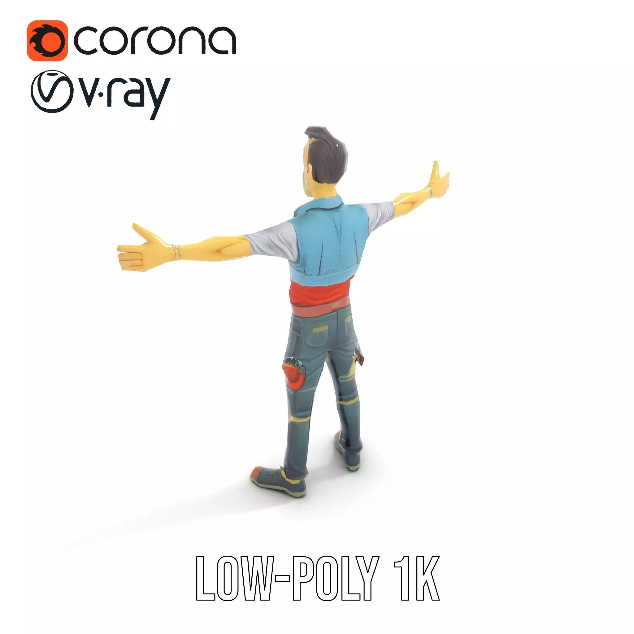 Zany Zombie Character model pack Low-poly 3D model_9