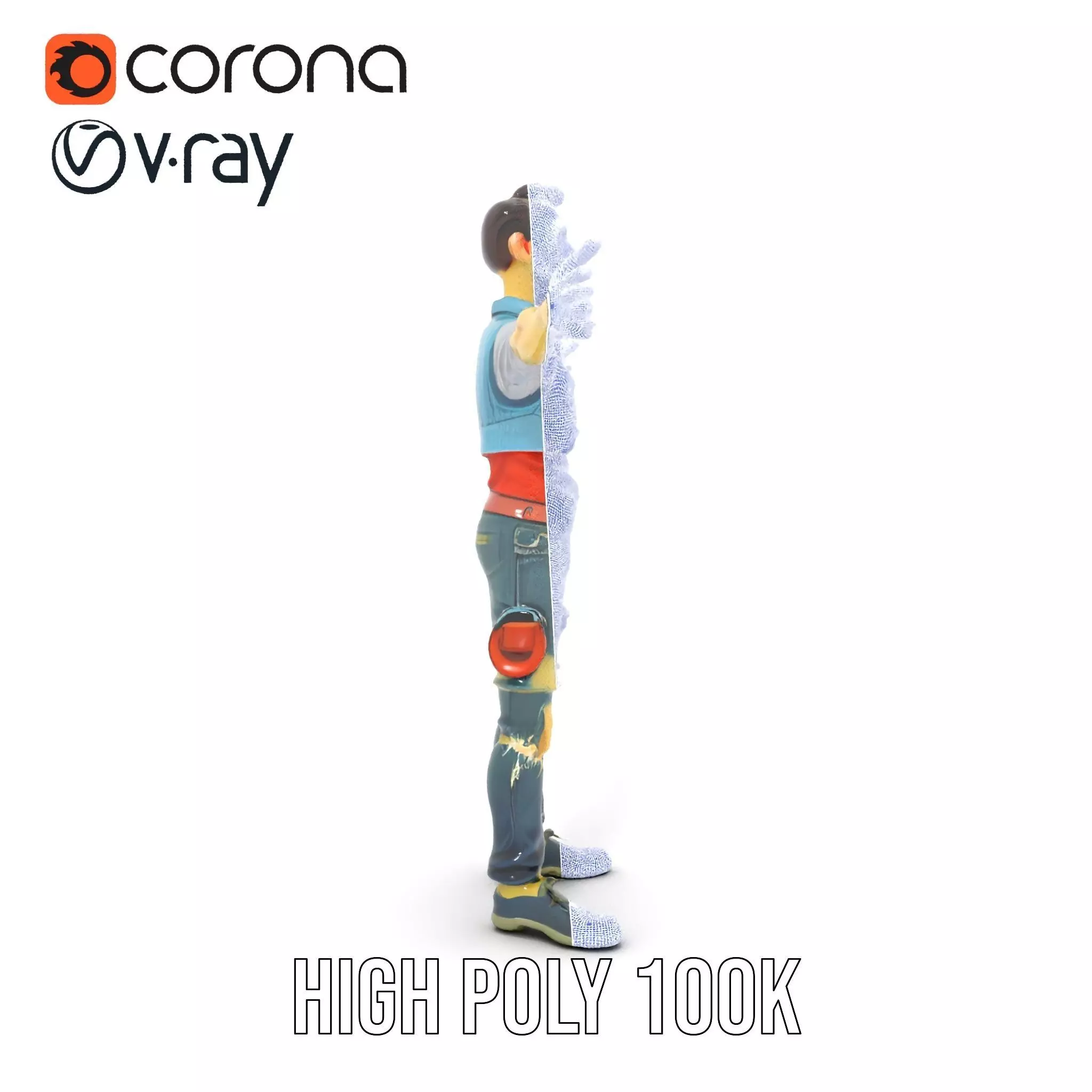 Zany Zombie Character model pack Low-poly 3D model_33