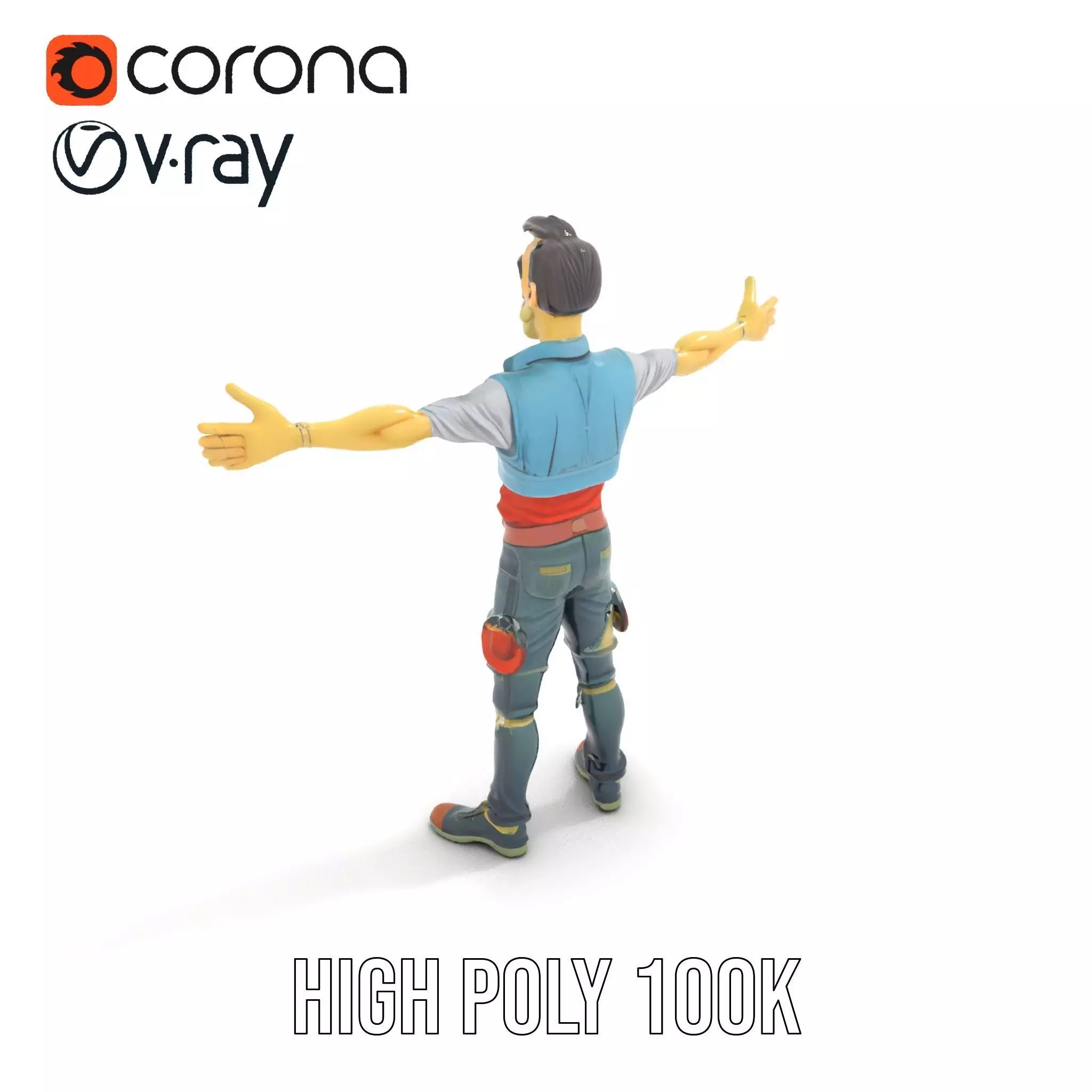 Zany Zombie Character model pack Low-poly 3D model_13