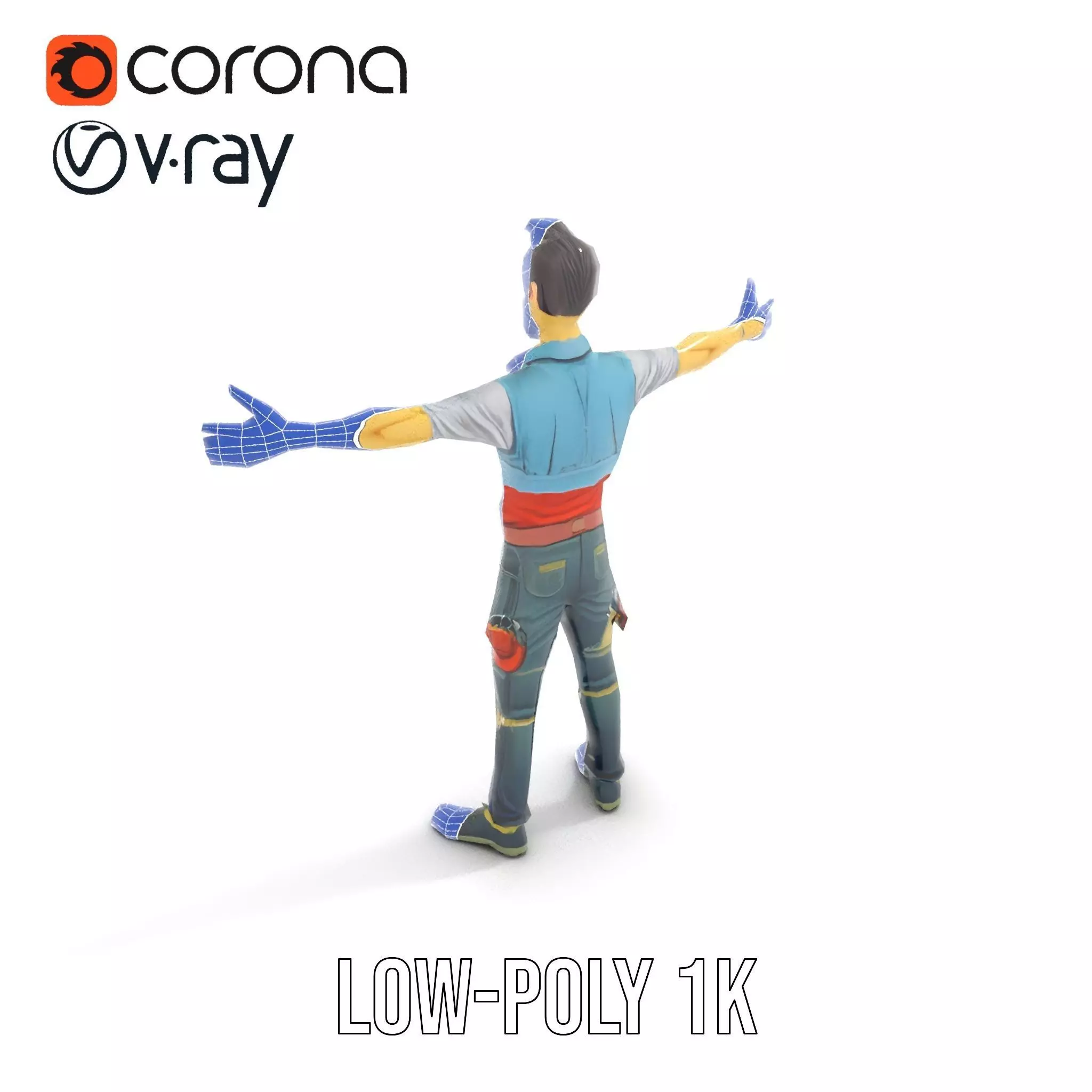 Zany Zombie Character model pack Low-poly 3D model_25