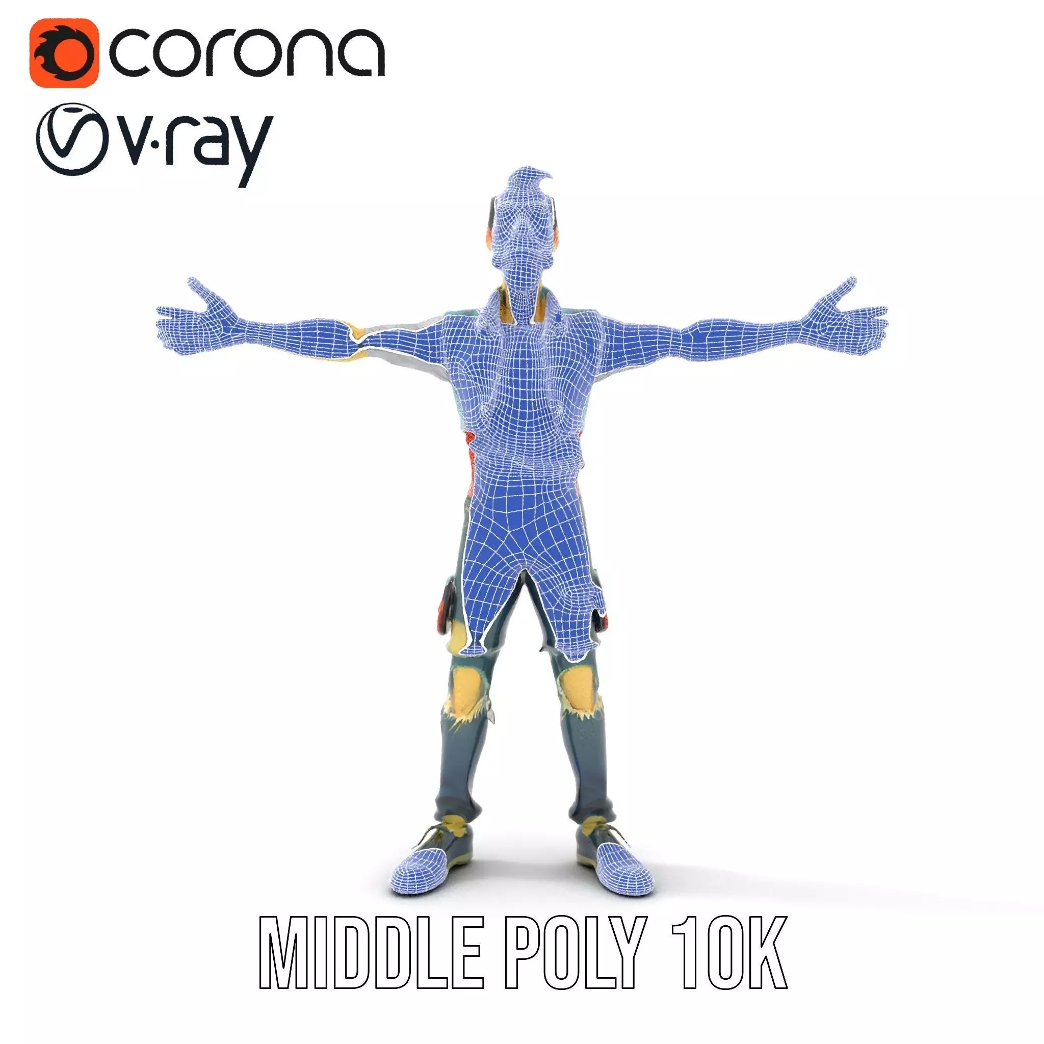 Zany Zombie Character model pack Low-poly 3D model_21