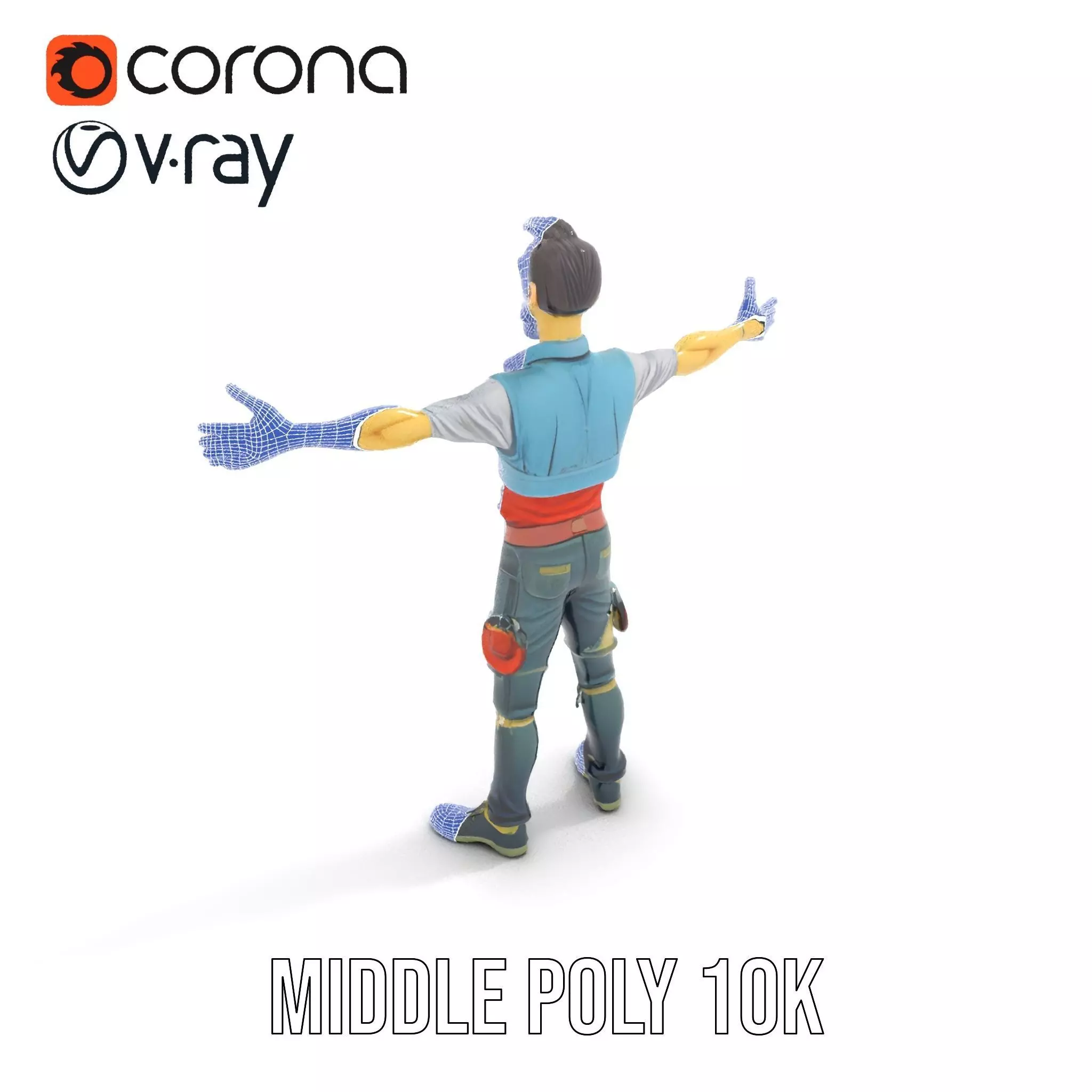 Zany Zombie Character model pack Low-poly 3D model_27