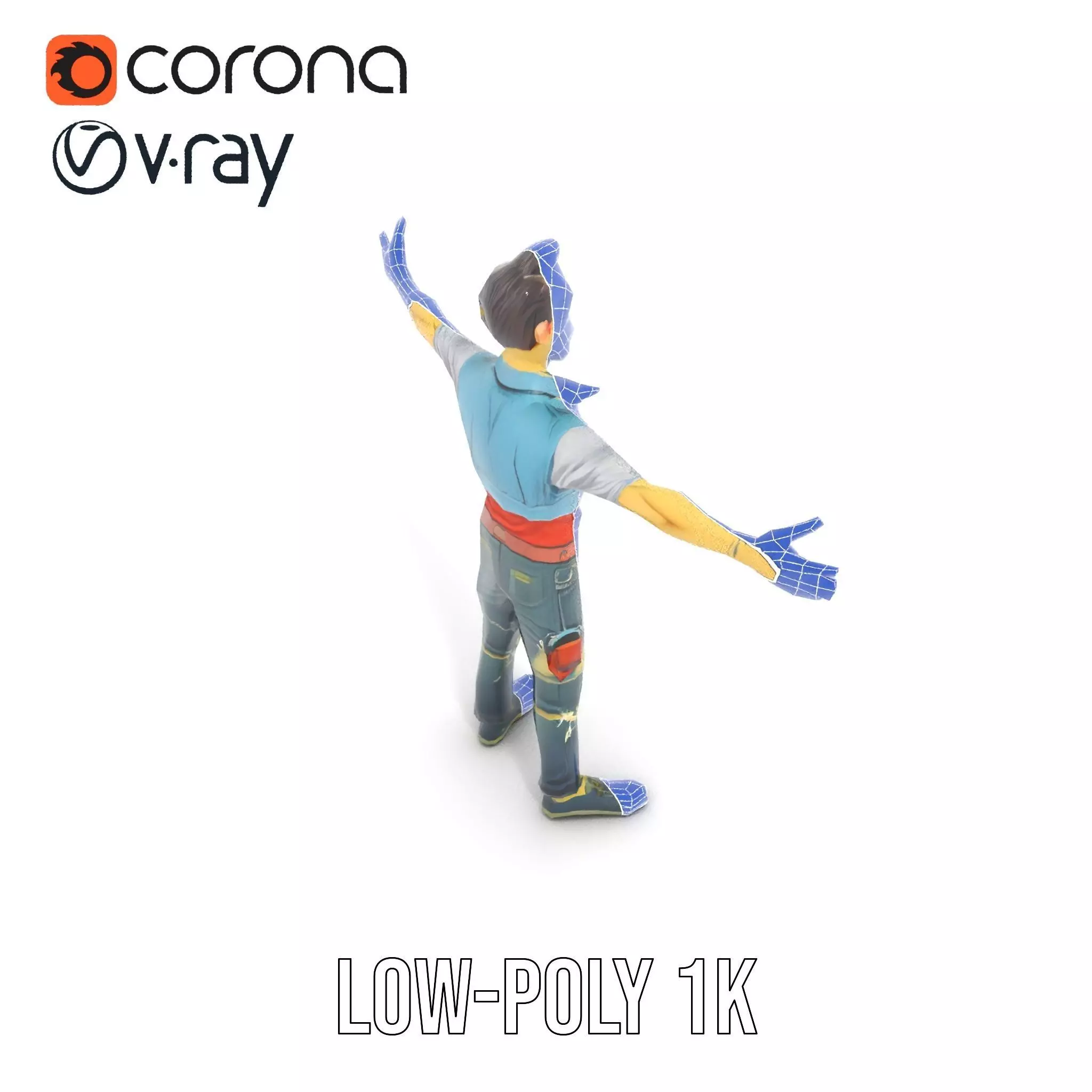 Zany Zombie Character model pack Low-poly 3D model_28