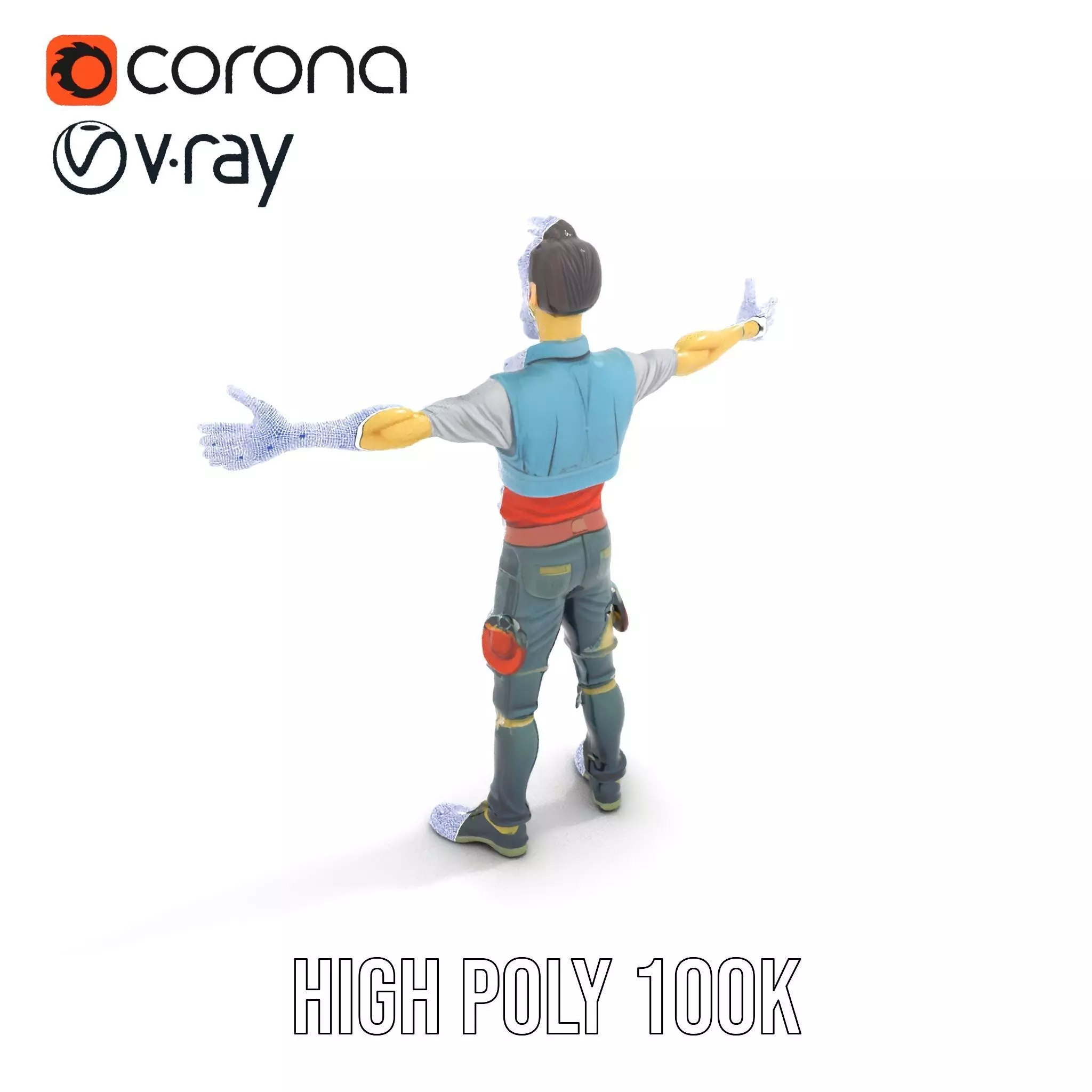 Zany Zombie Character model pack Low-poly 3D model_23