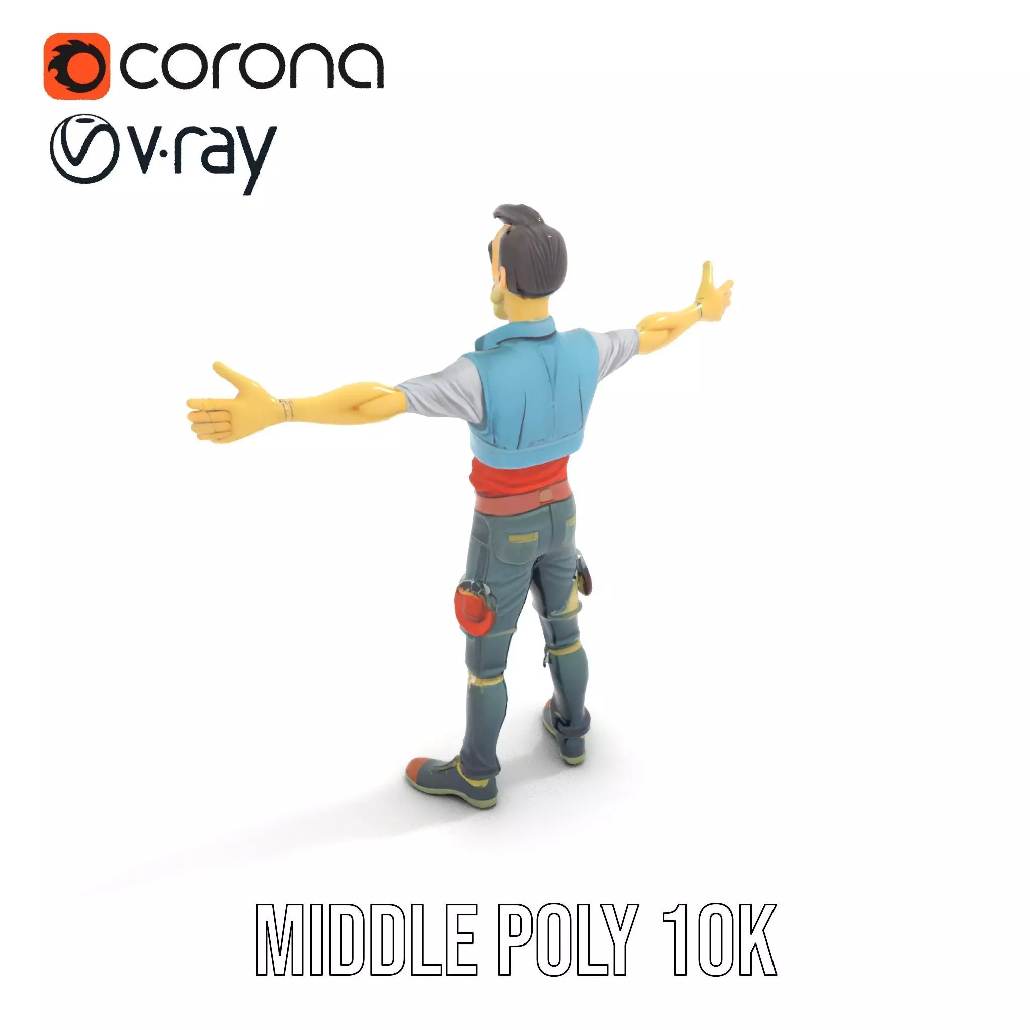 Zany Zombie Character model pack Low-poly 3D model_11