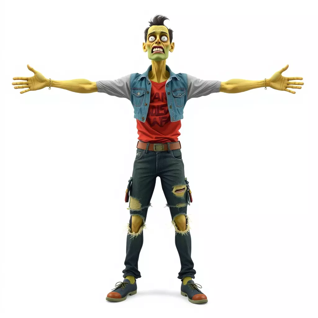 Zany Zombie Character model pack Low-poly 3D model_3