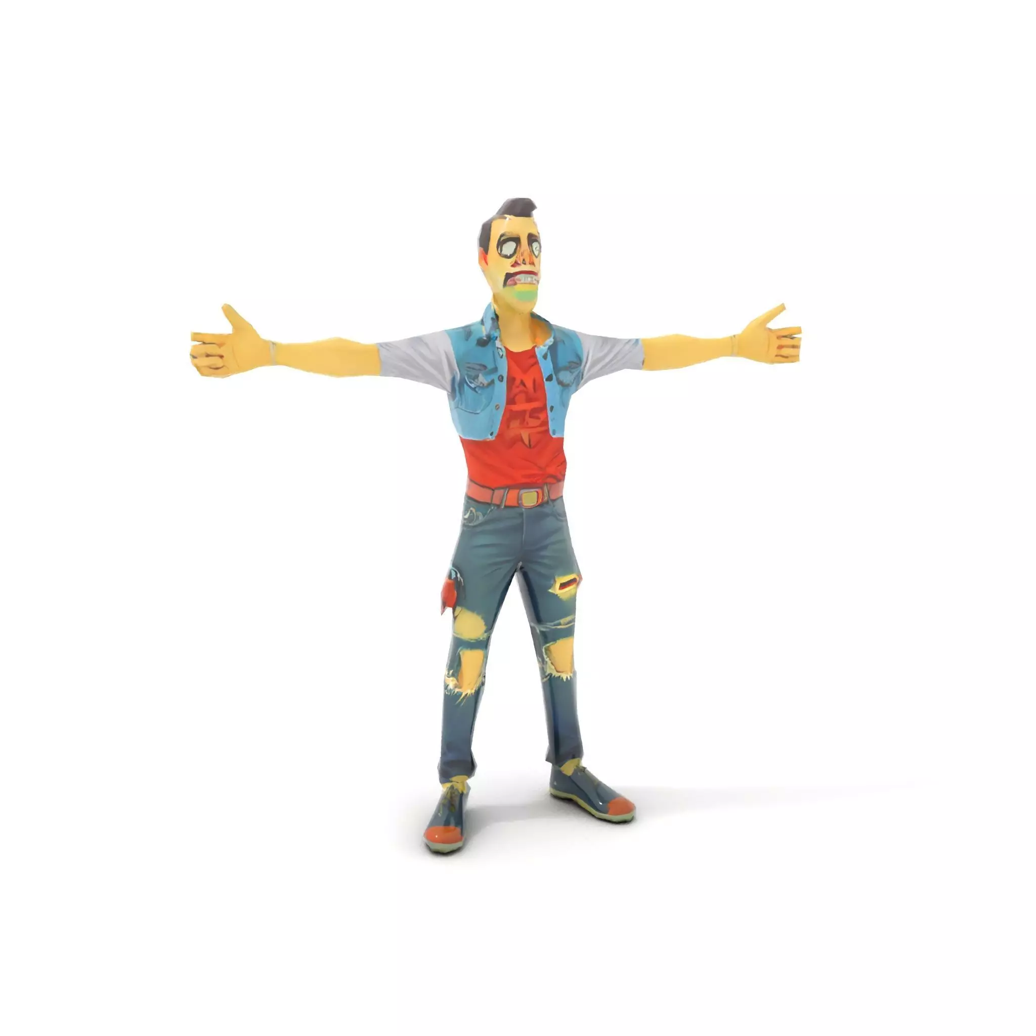Zany Zombie Character model pack Low-poly 3D model_15