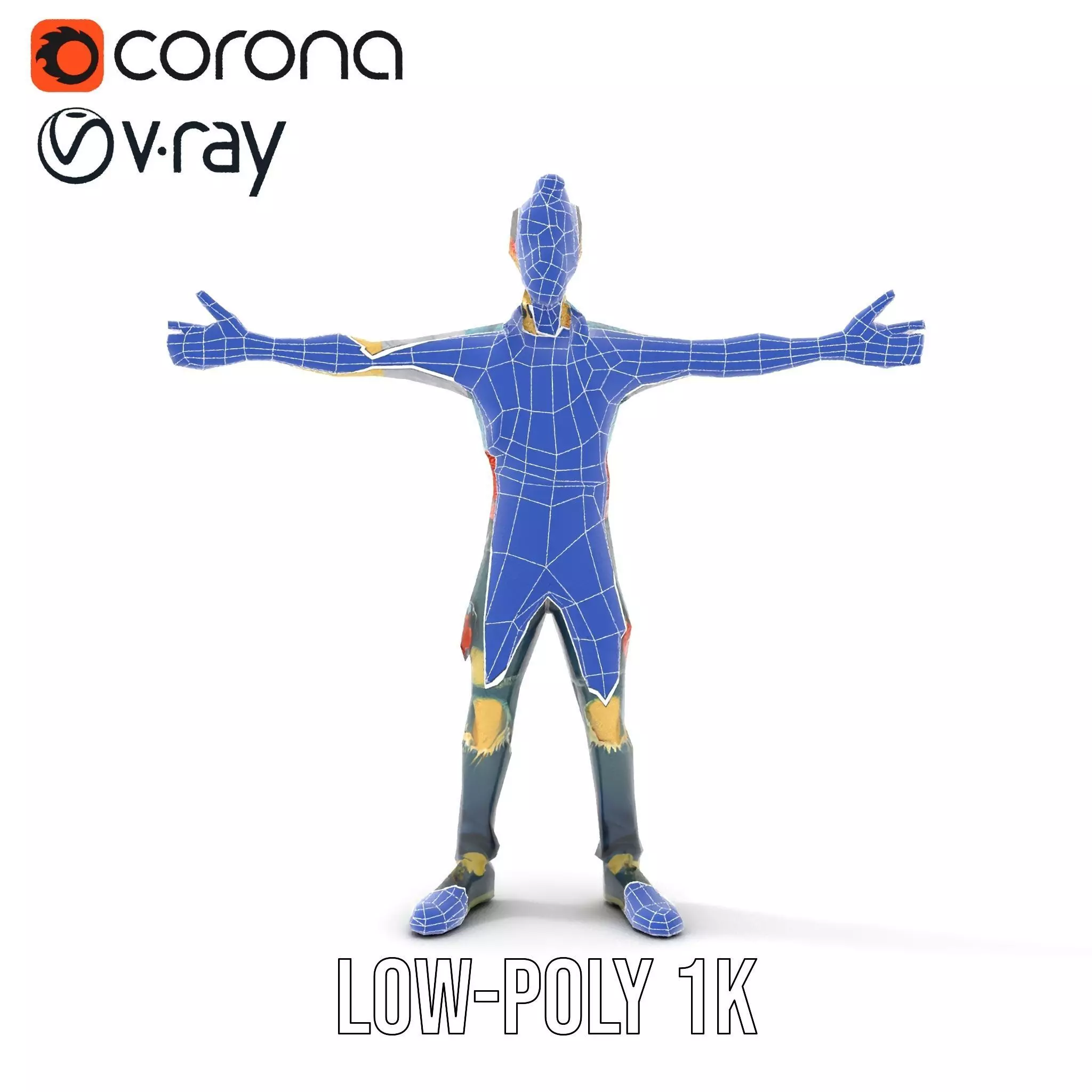 Zany Zombie Character model pack Low-poly 3D model_31