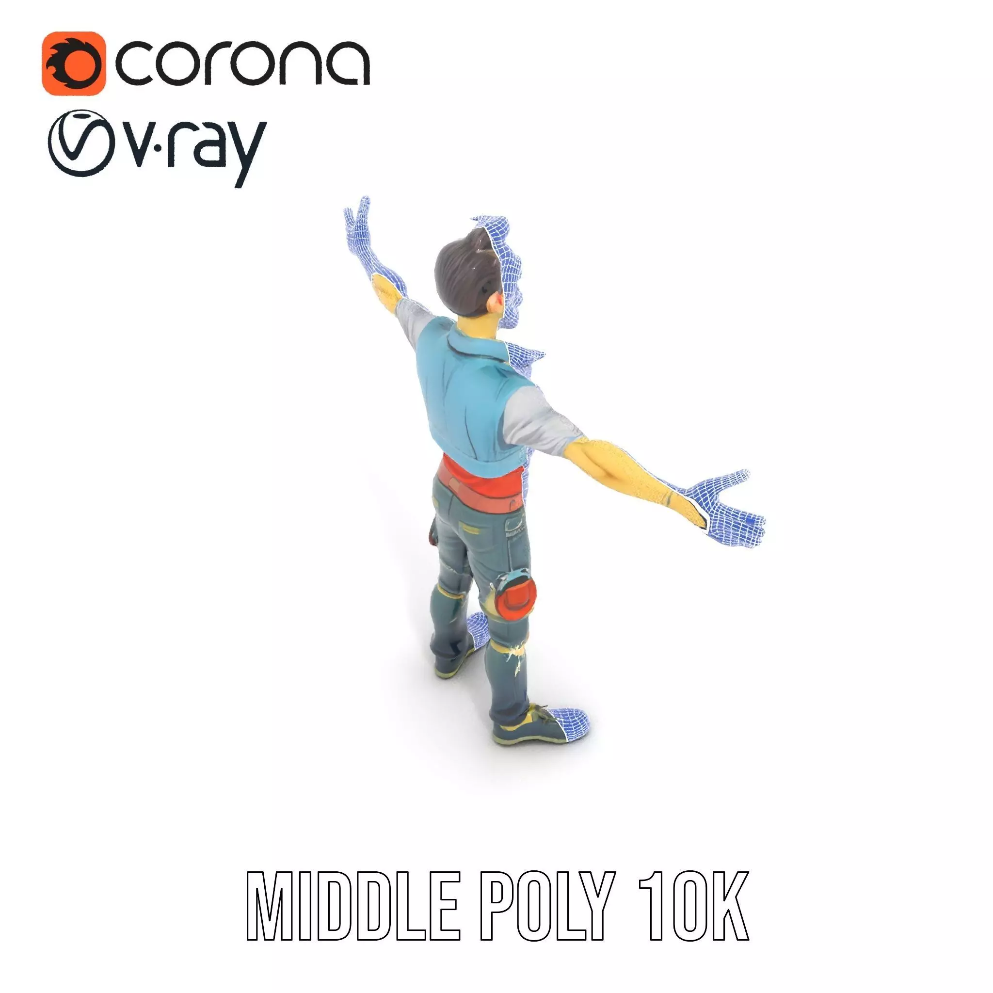 Zany Zombie Character model pack Low-poly 3D model_24