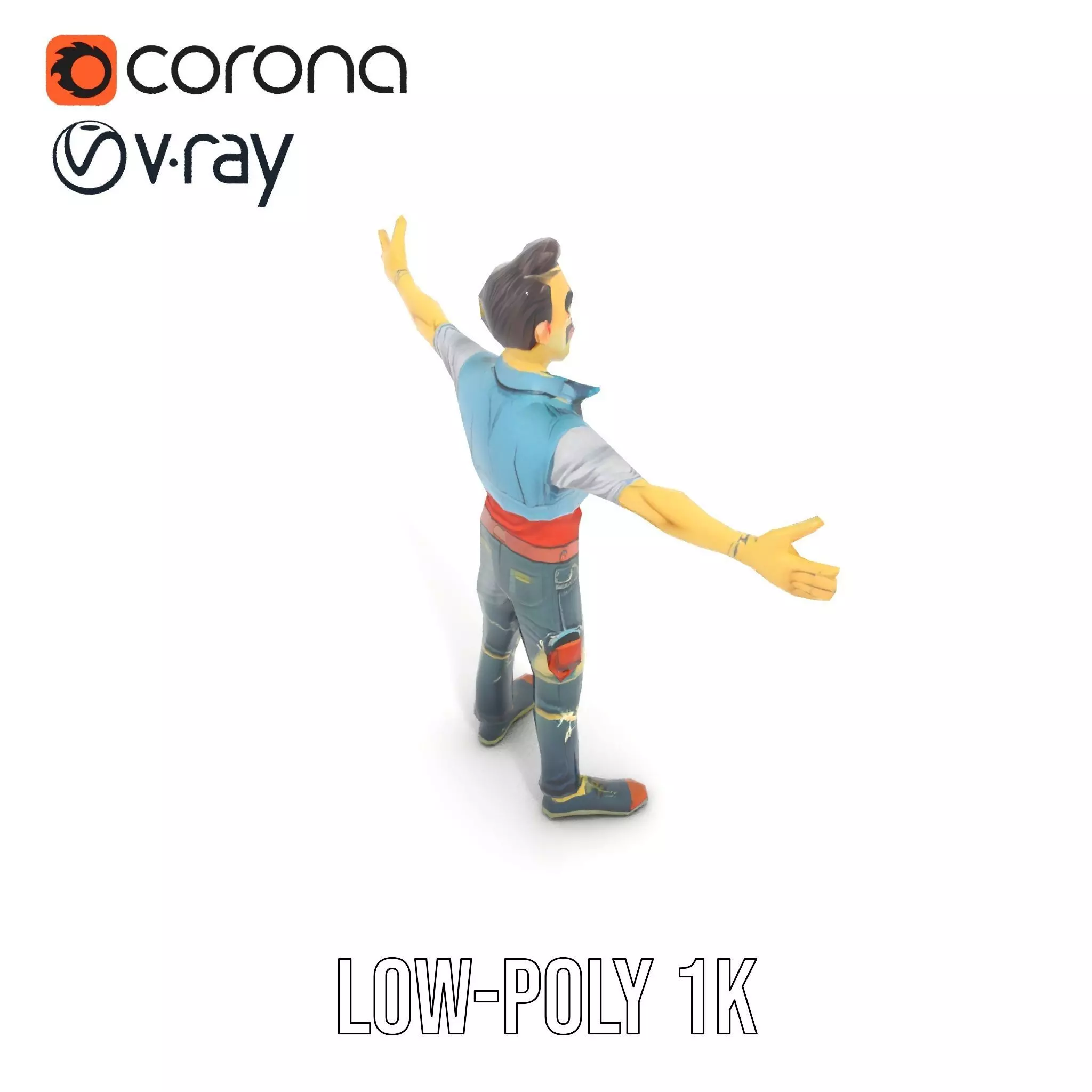 Zany Zombie Character model pack Low-poly 3D model_19